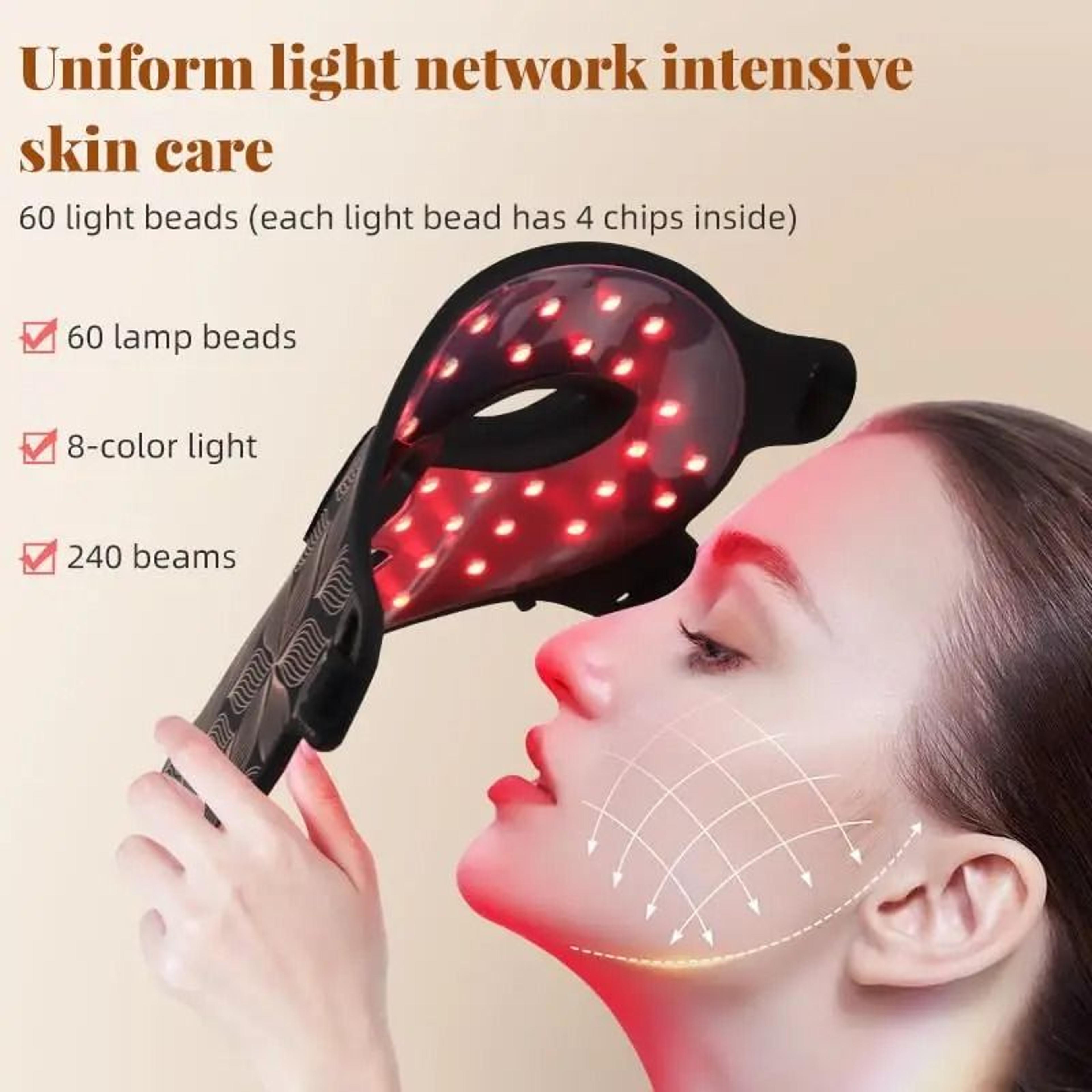 Professional 8Color Silicone LED Facial Mask  Neck Phototherapy System 1