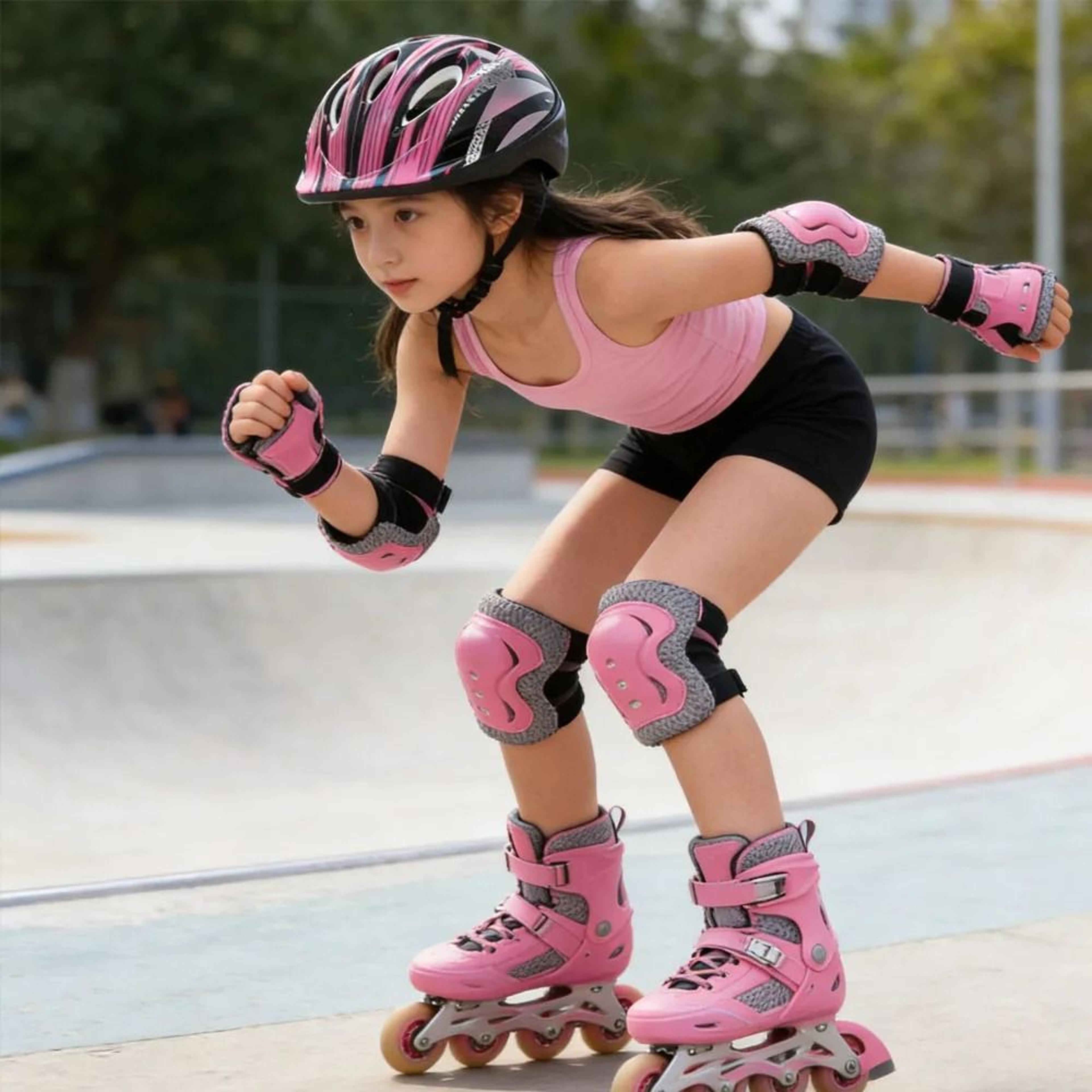 Adjustable Kids Bicycle And Skating Safety Helmet Protective Gear Set 4