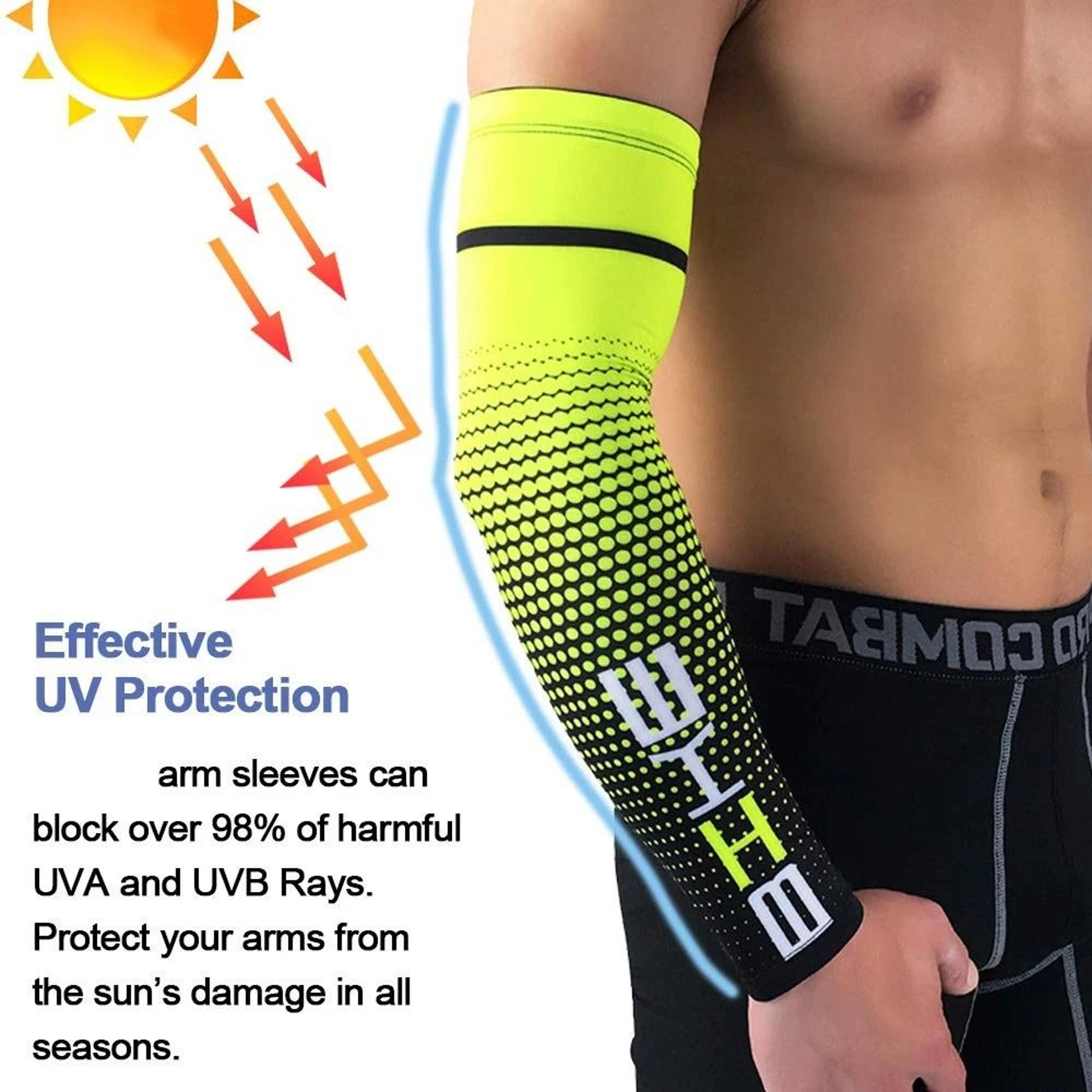 Unisex Cycling Running Sports Cooling Arm Sleeves 1 Pair 1