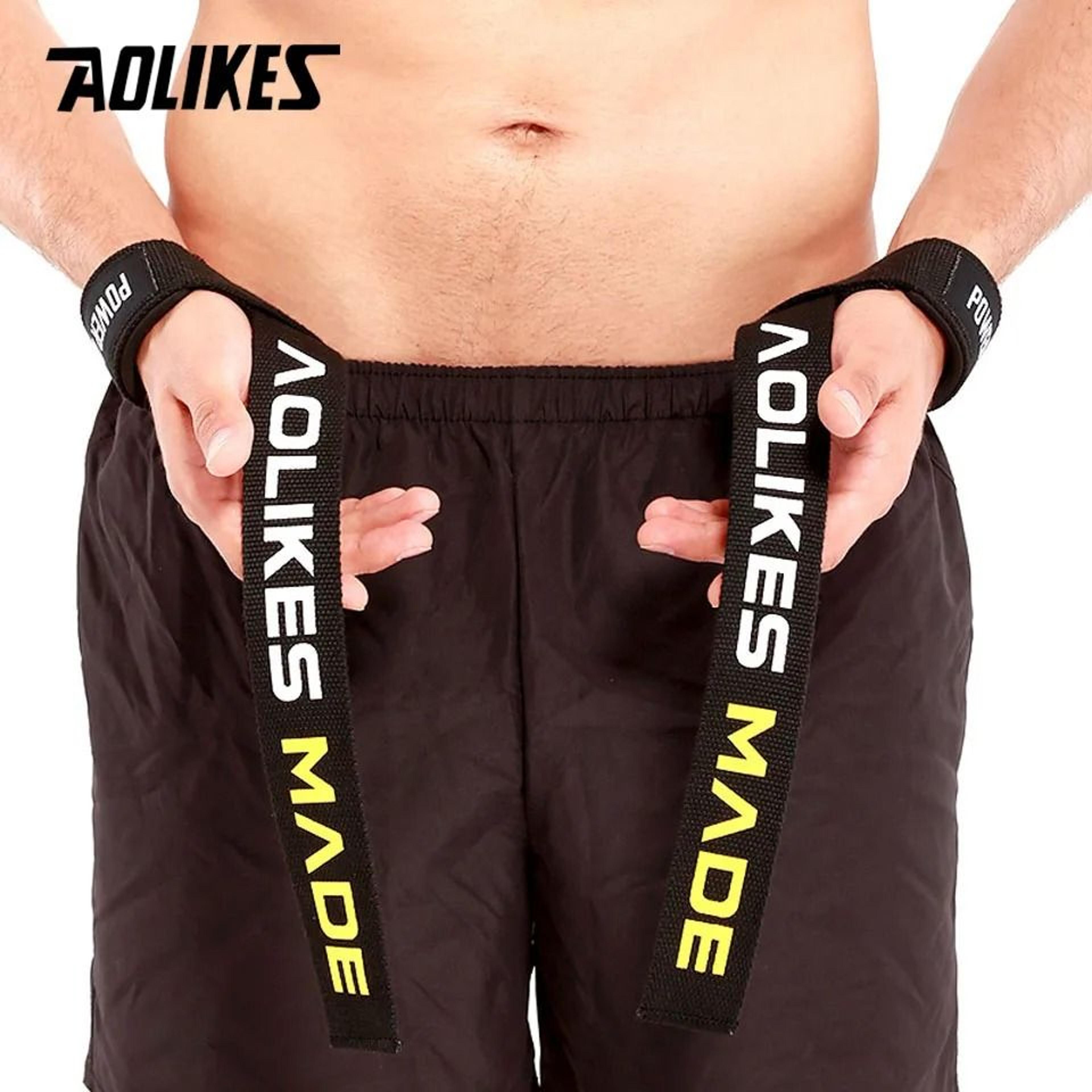 AOLIKES Professional NonSlip Weight Lifting Deadlift Straps With Neoprene Wrist Support Pads 1
