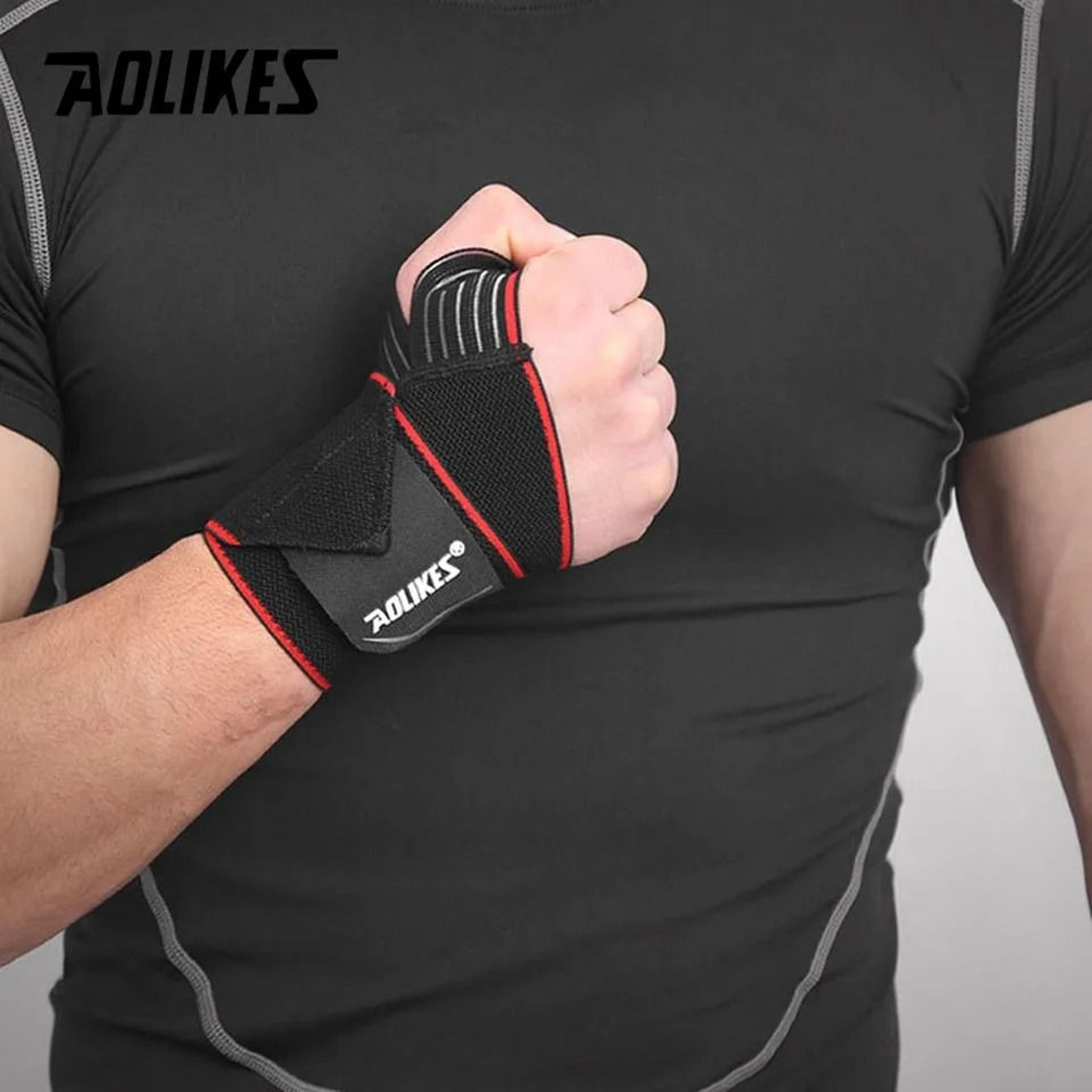AOLIKES Adjustable Wrist Compression Support Brace With Integrated Thumb Loop For Weightlifting And 3