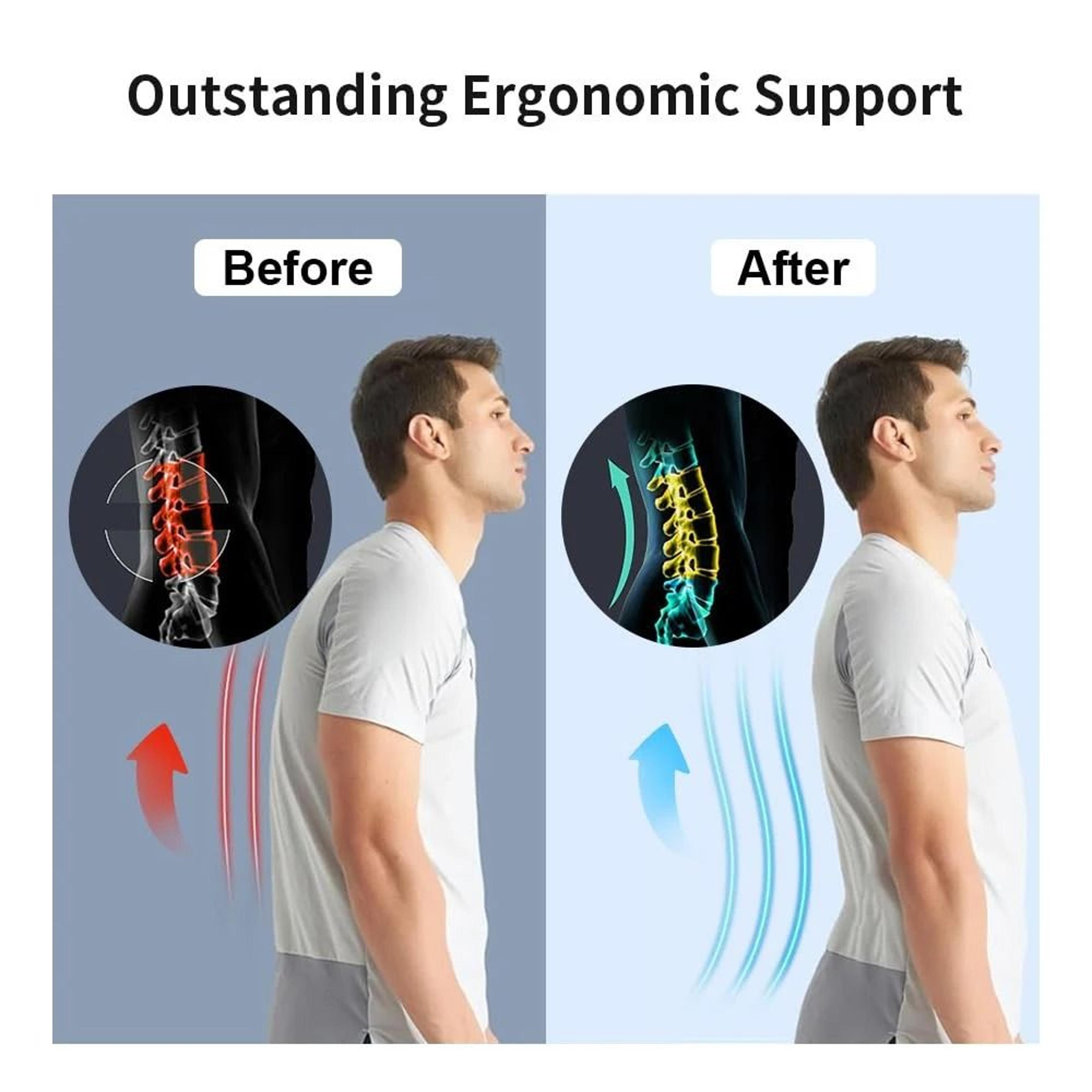 Ergonomic Lumbar Support Back Brace With Comfort Cushion Pad 2