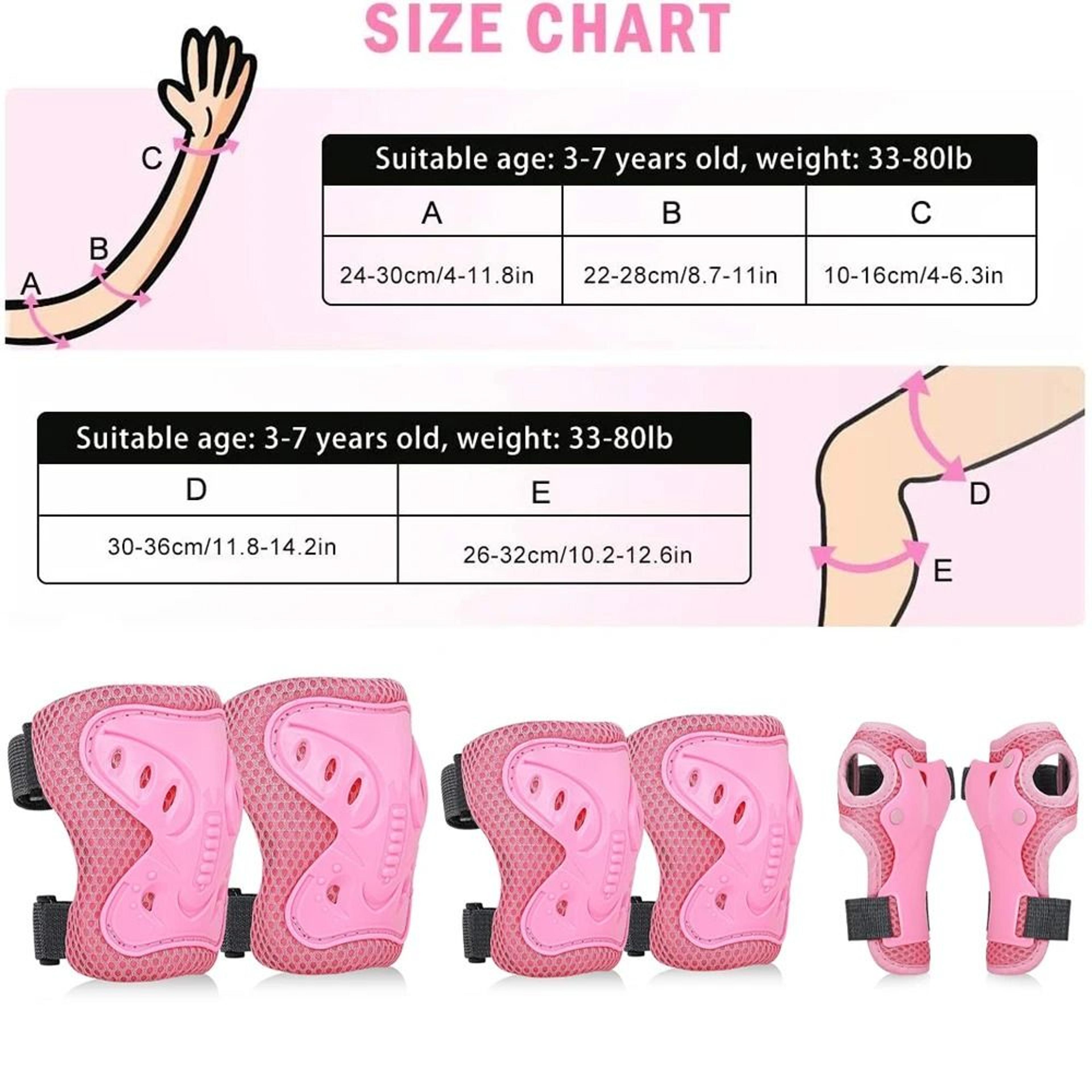 6PCS Kids Protective Gear Set With Knee Pads Elbow Pads  Wrist Guards Ages 310 4