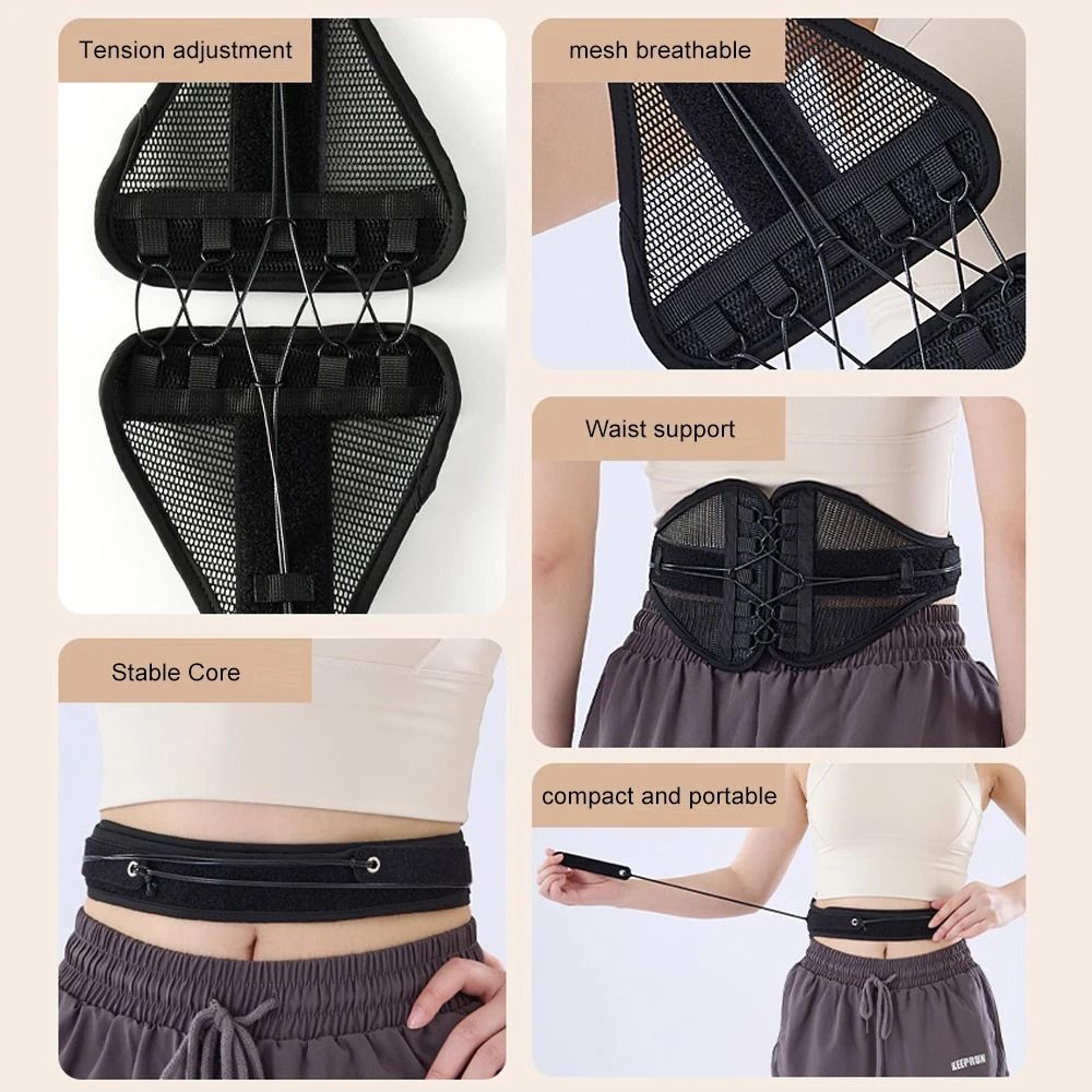 Adjustable Lower Back Brace With Dual Pulley System  Lumbar Compression Support Belt 4