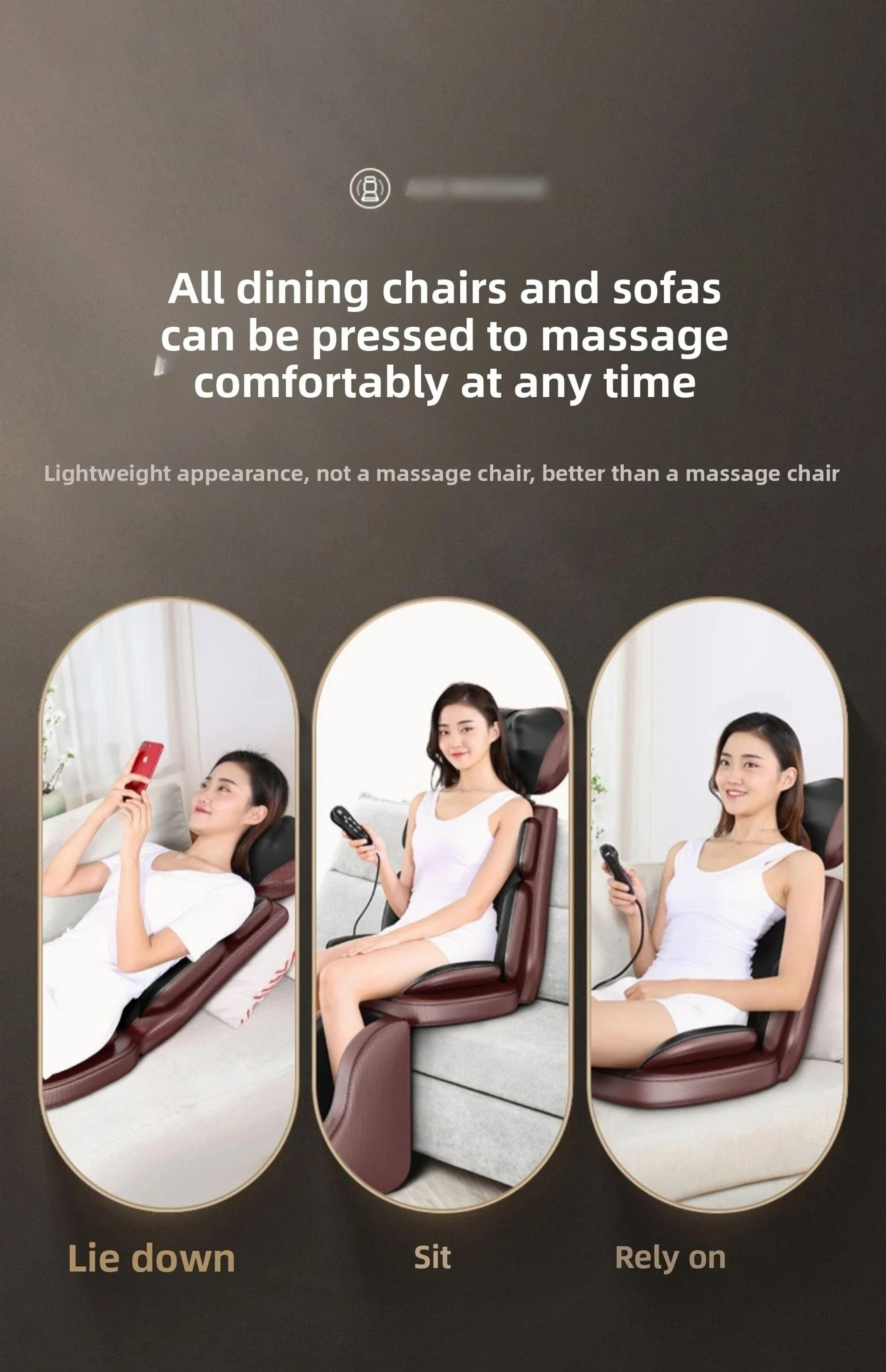 Adjustable FullBody Shiatsu Massage Chair Pad  DeepTissue Kneading  Heat Therapy 4