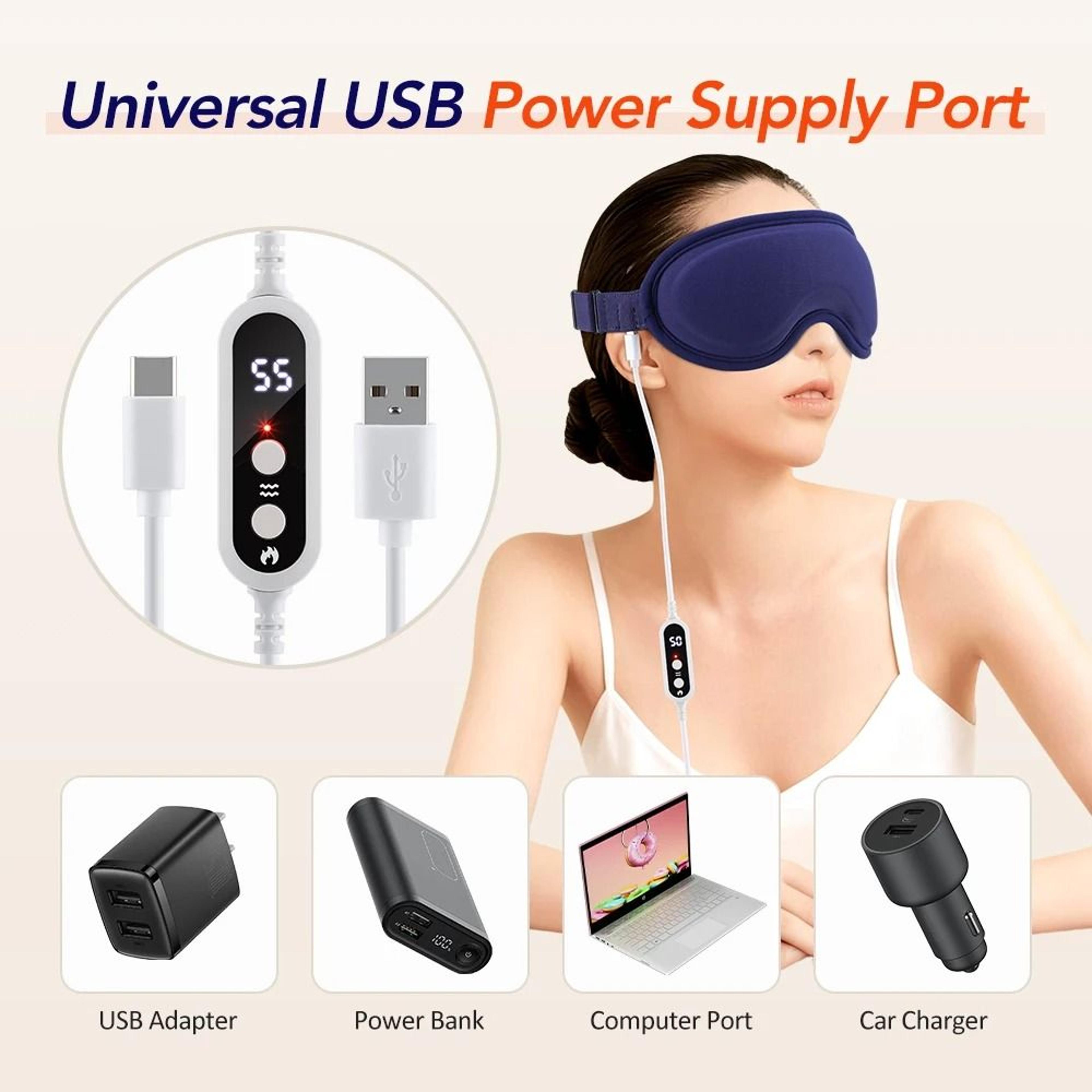 Electric Heated  Vibrating Eye Mask For Fatigue Relief 4