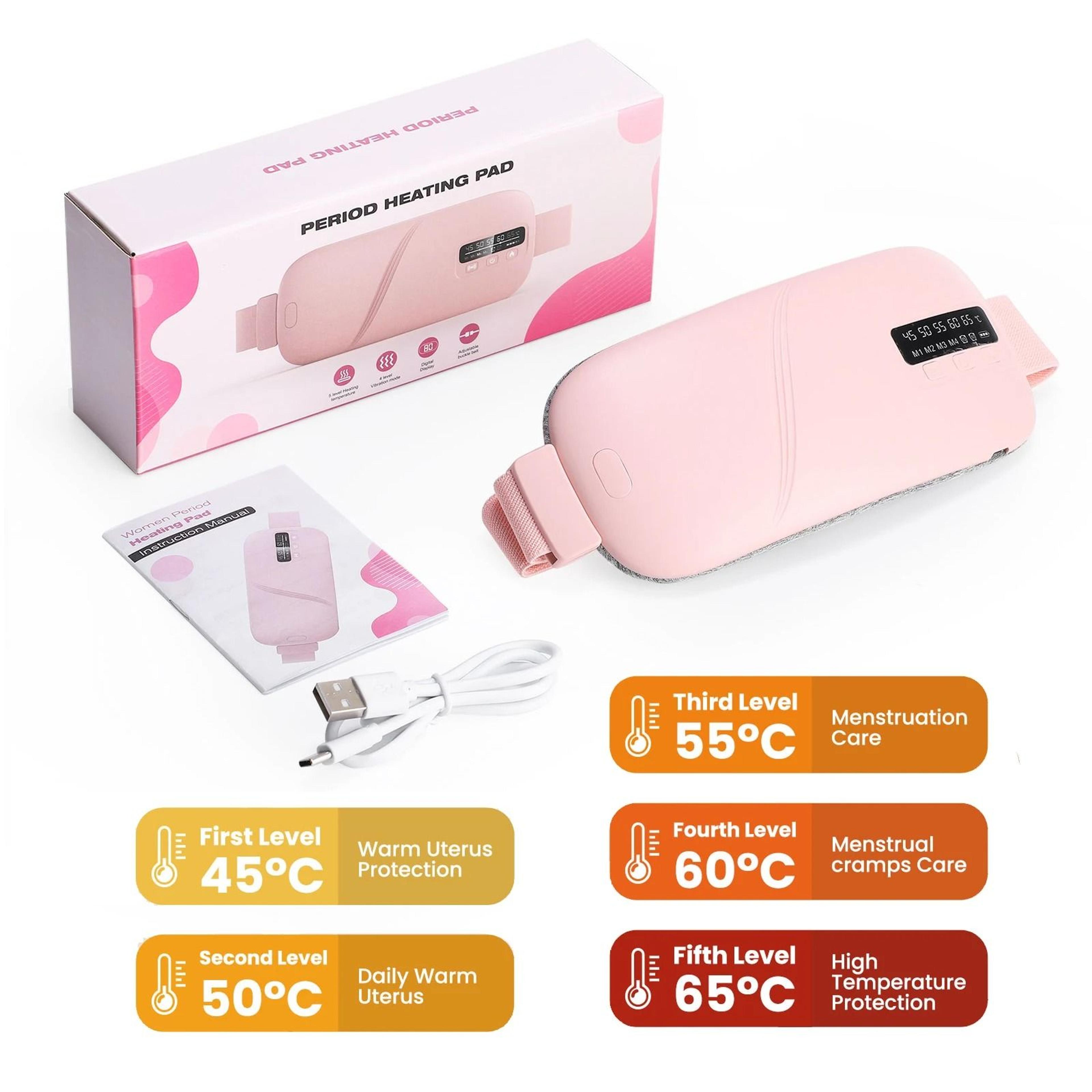 USB Menstrual Electric Heating Pad  Abdominal Vibration Massager 9