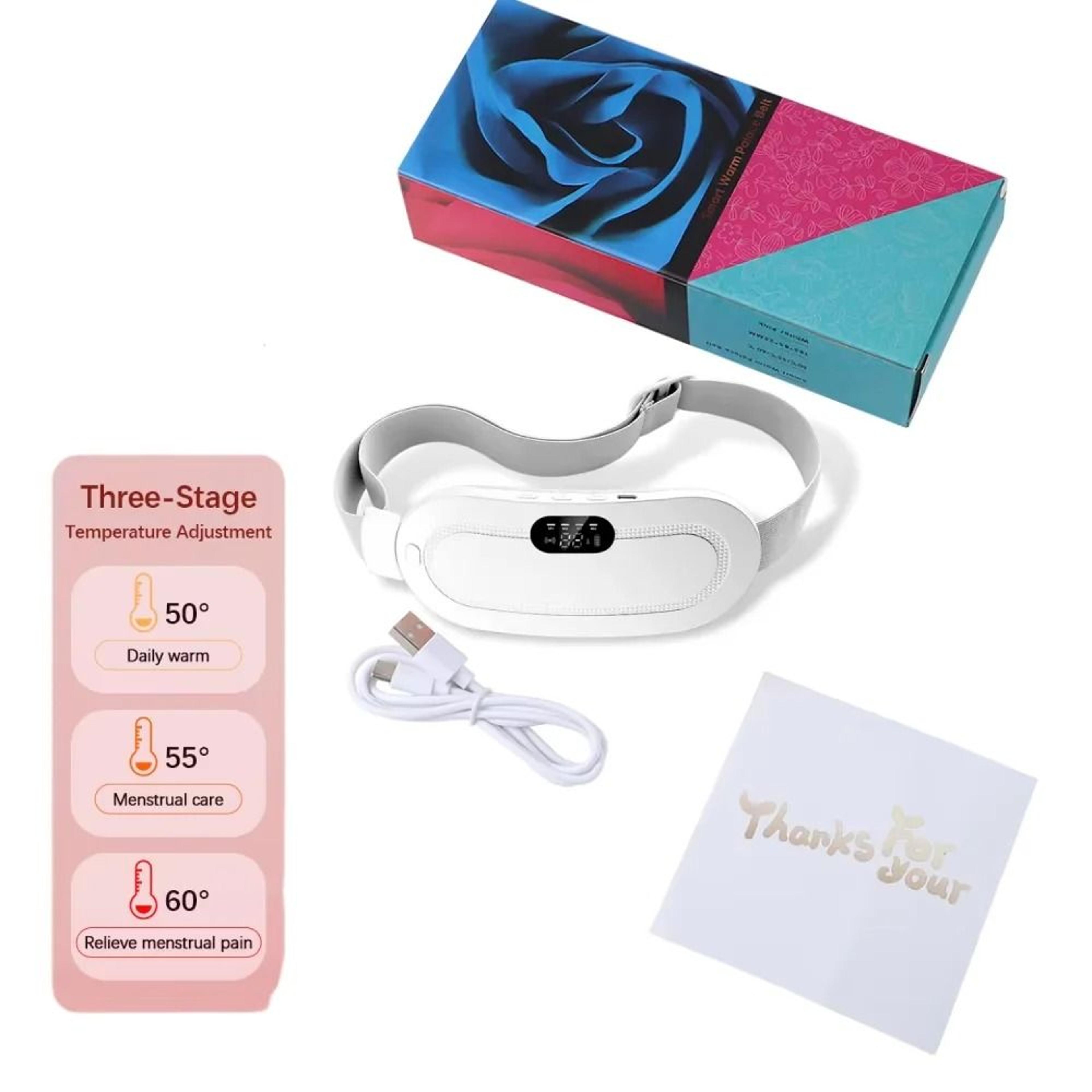 USB Menstrual Electric Heating Pad  Abdominal Vibration Massager 8