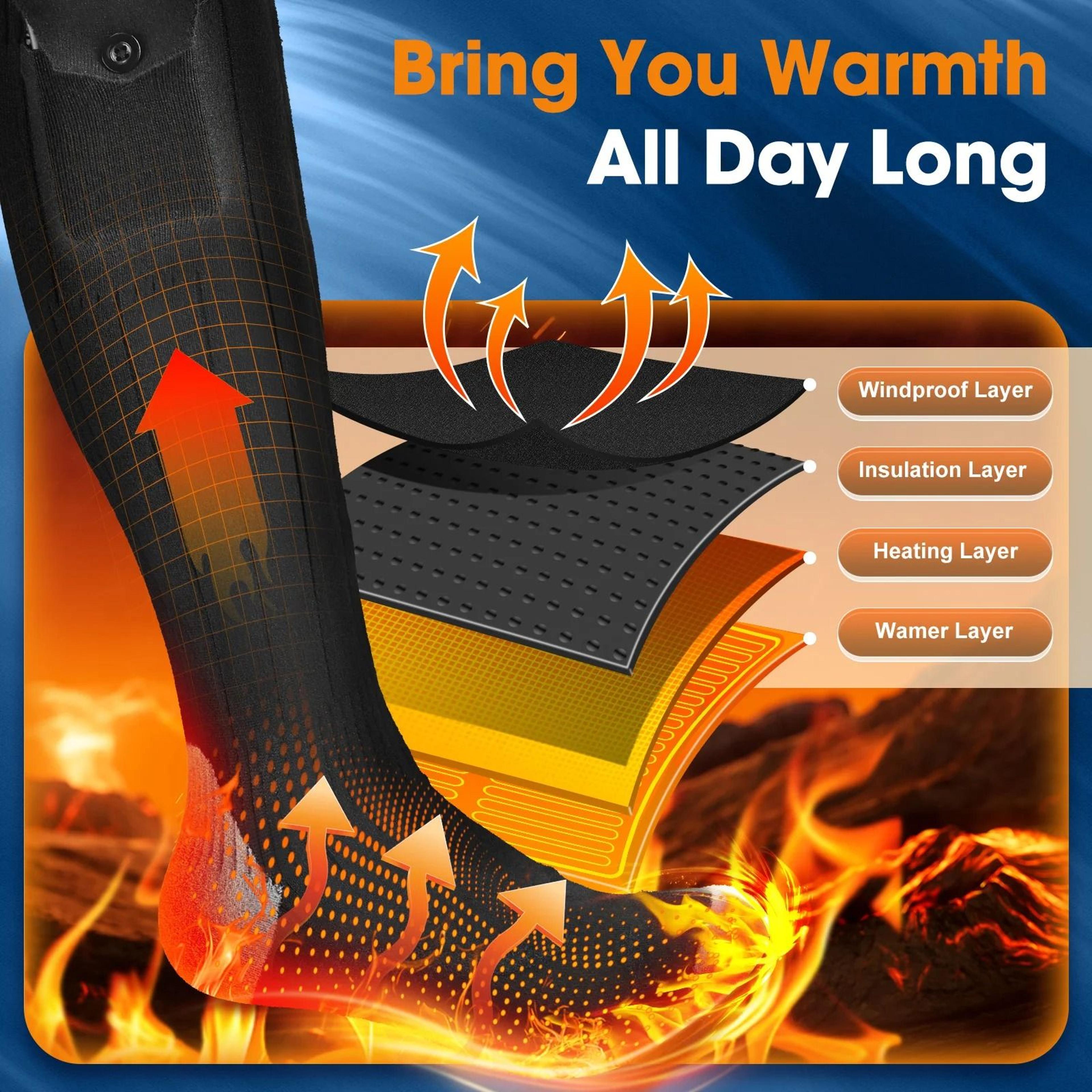 5000mAh Battery APP  Remote Control Heated Socks 4