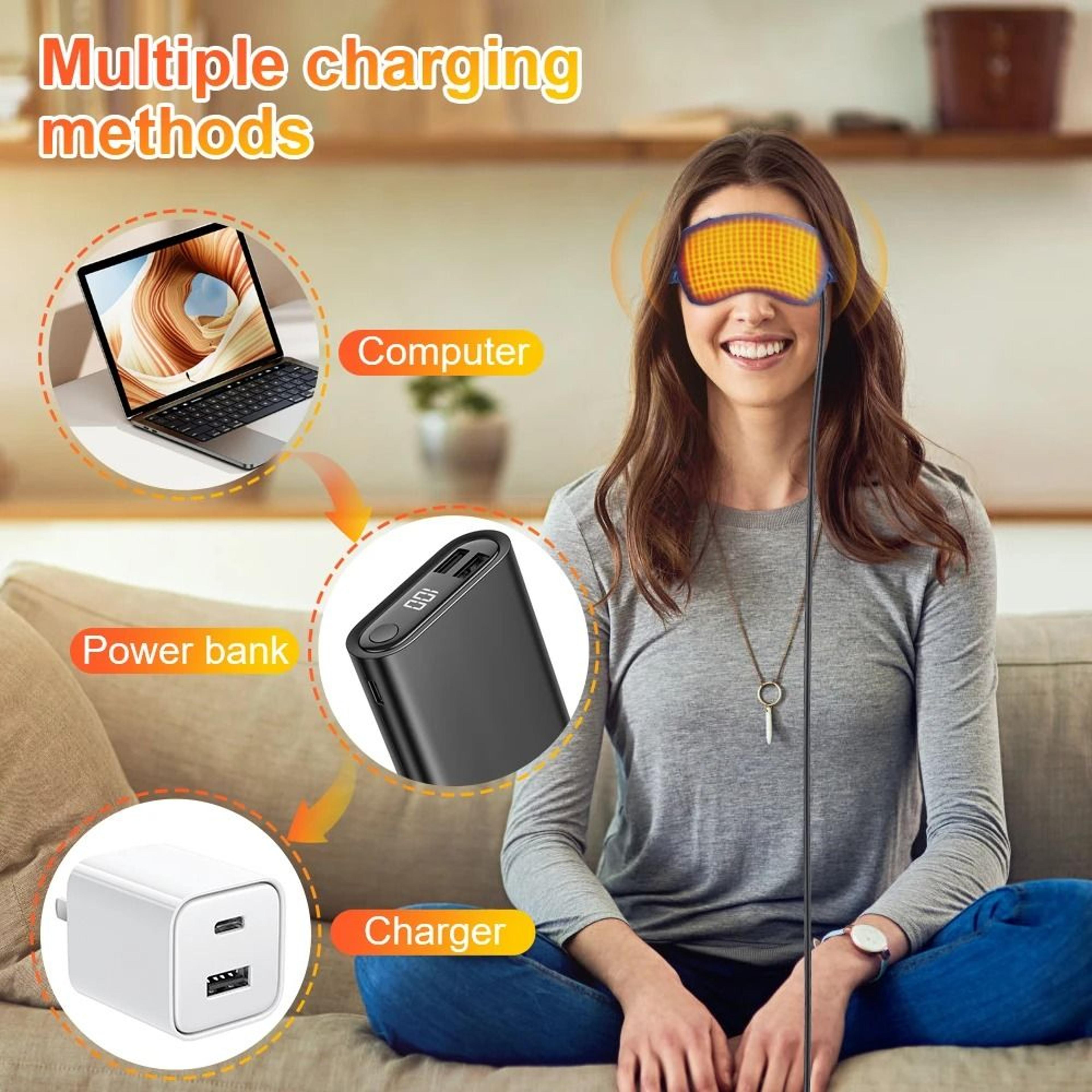 USB Heated  Hot Compress Eye Mask For Sleep  Fatigue 2