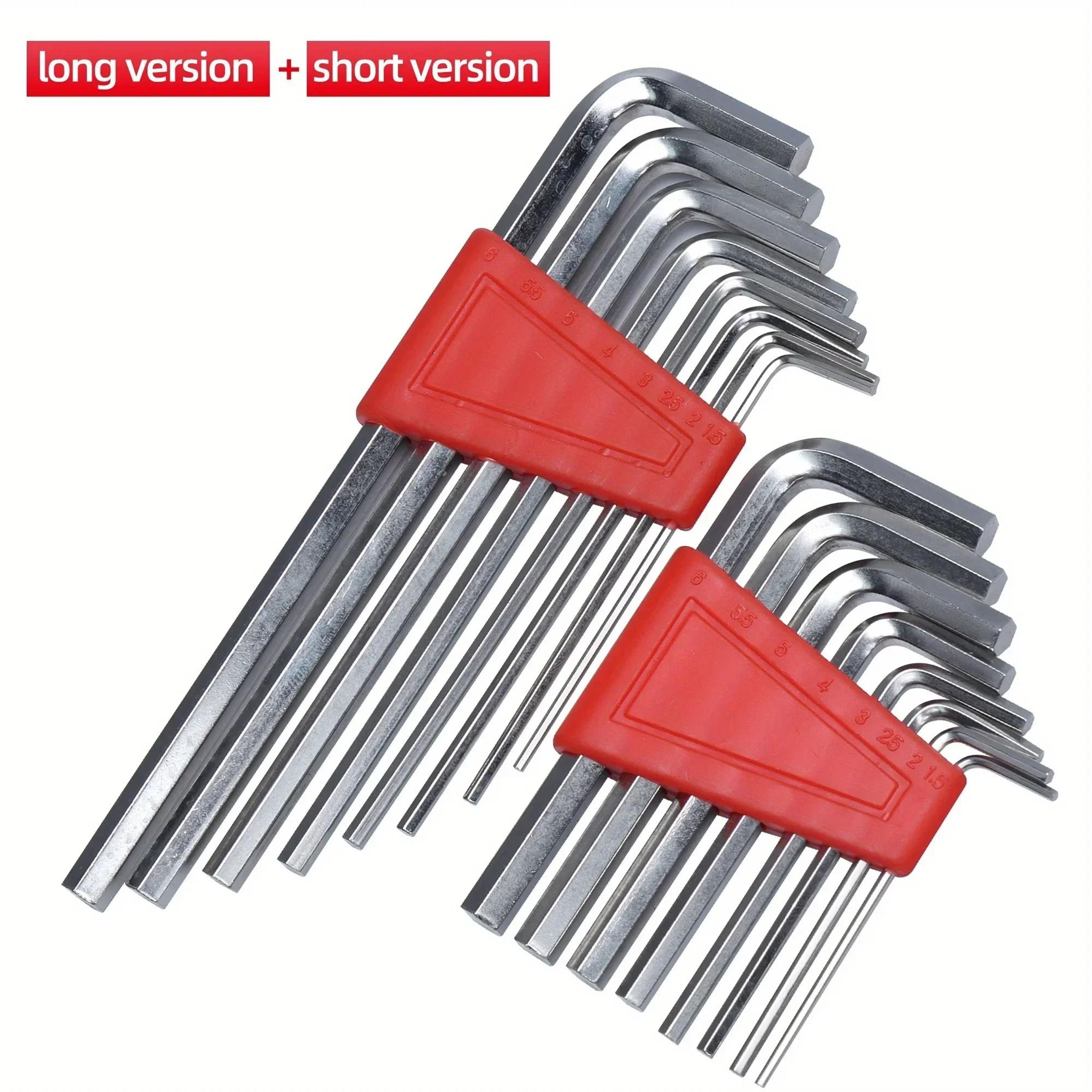 8Pcs Allen Wrench Metric And Inch Short Arm Tool Set 8