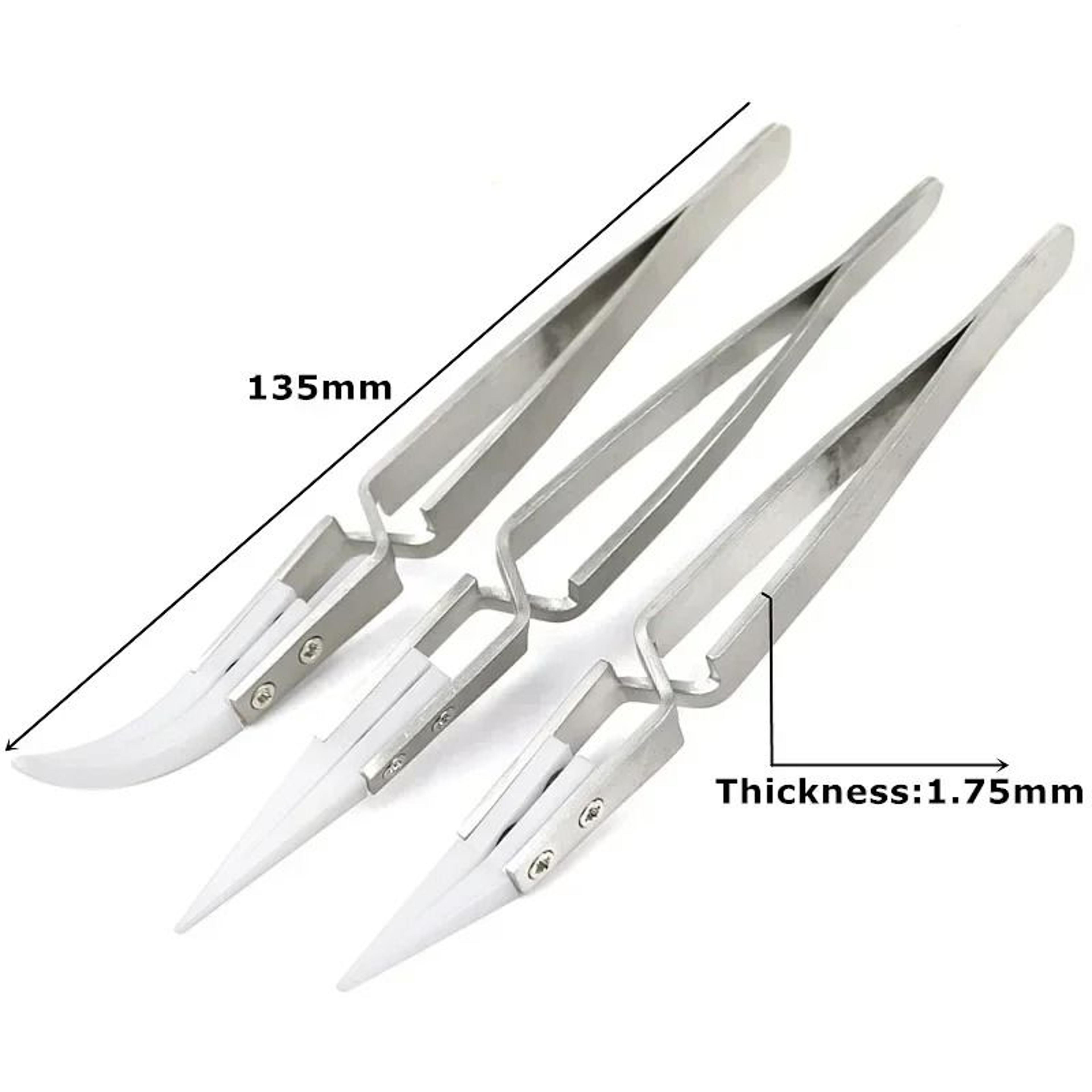 13Pcs Ceramic Tip Labor Saving Electronic Soldering Tweezers Anti Static 4