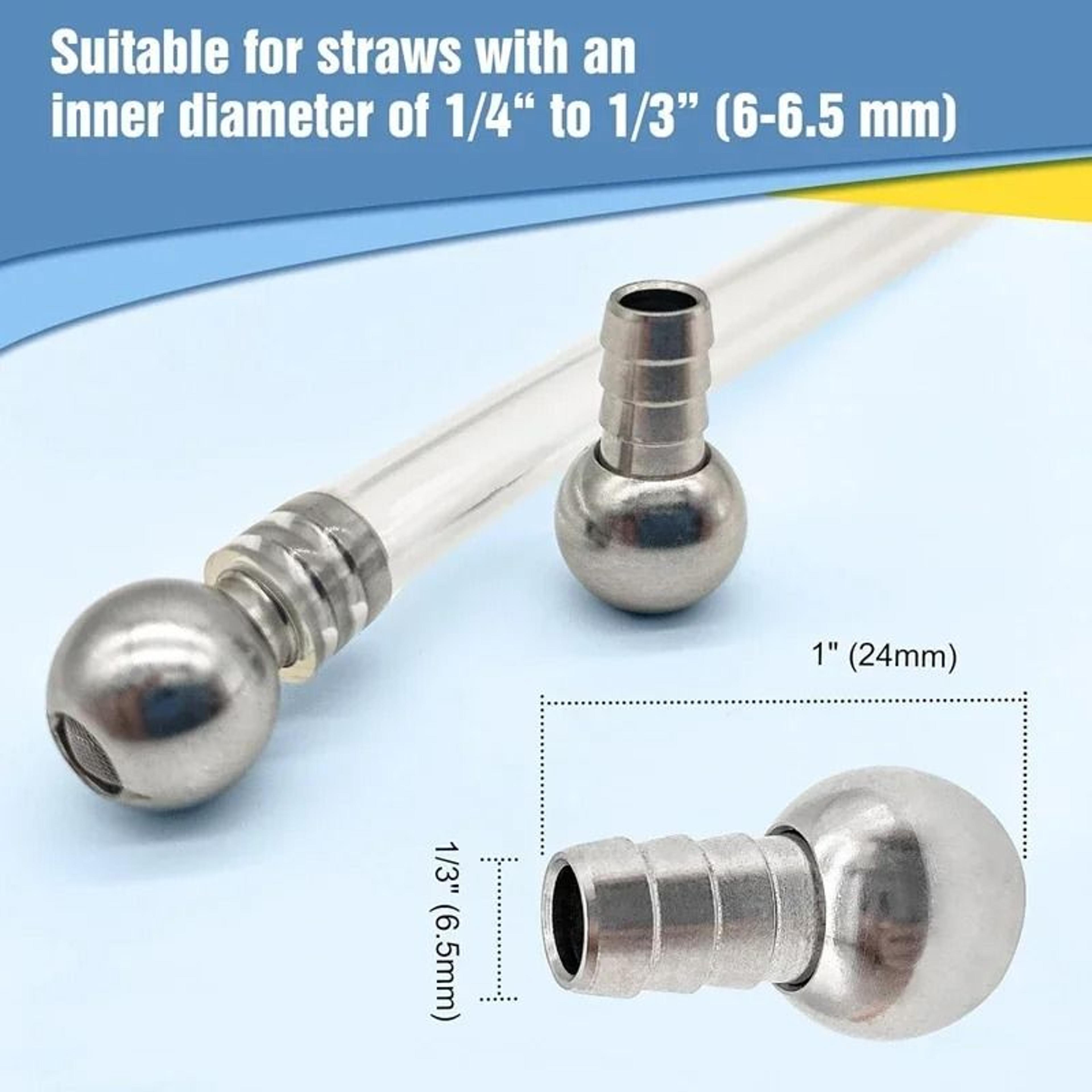 24Cm Cutable Foam Cannon Colorful Straw With Stainless Steel Filter Ball 2