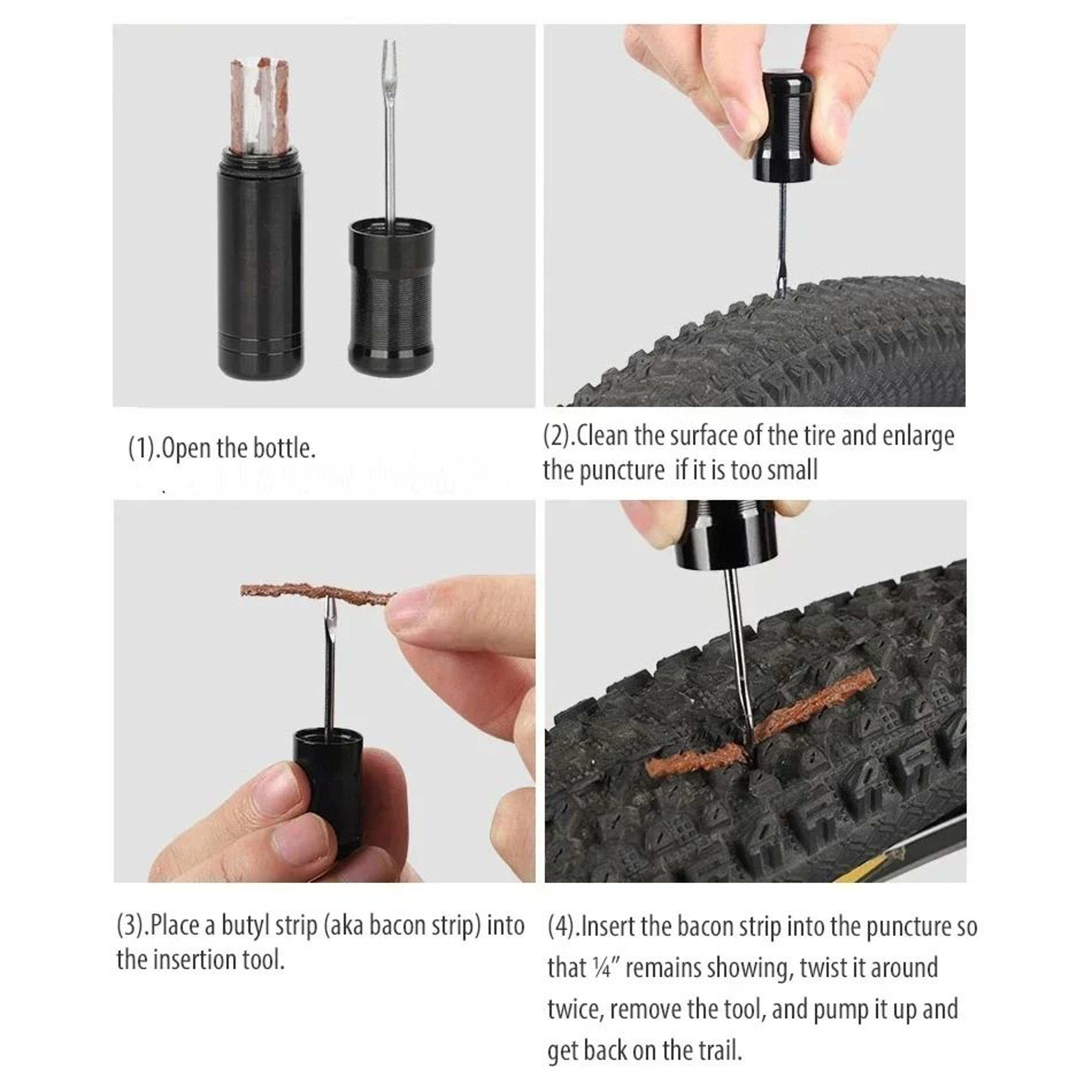 New Tubeless Tire Repair Kit For Road  MTB Bikes With Rubber Strips 3