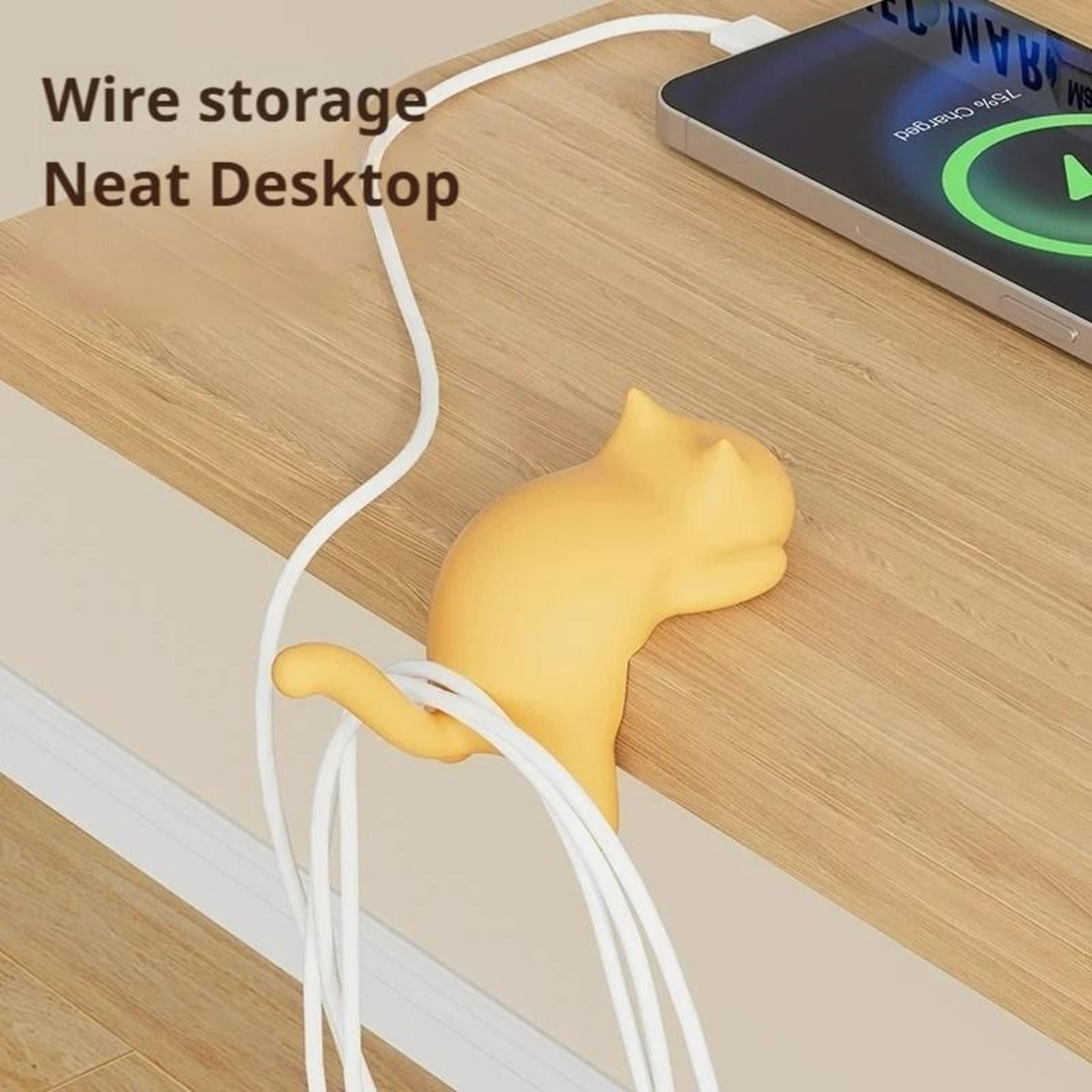 1Pc Desktop Hook Cute CatShaped Table Edge Keychain  Bag Storage Holder 1