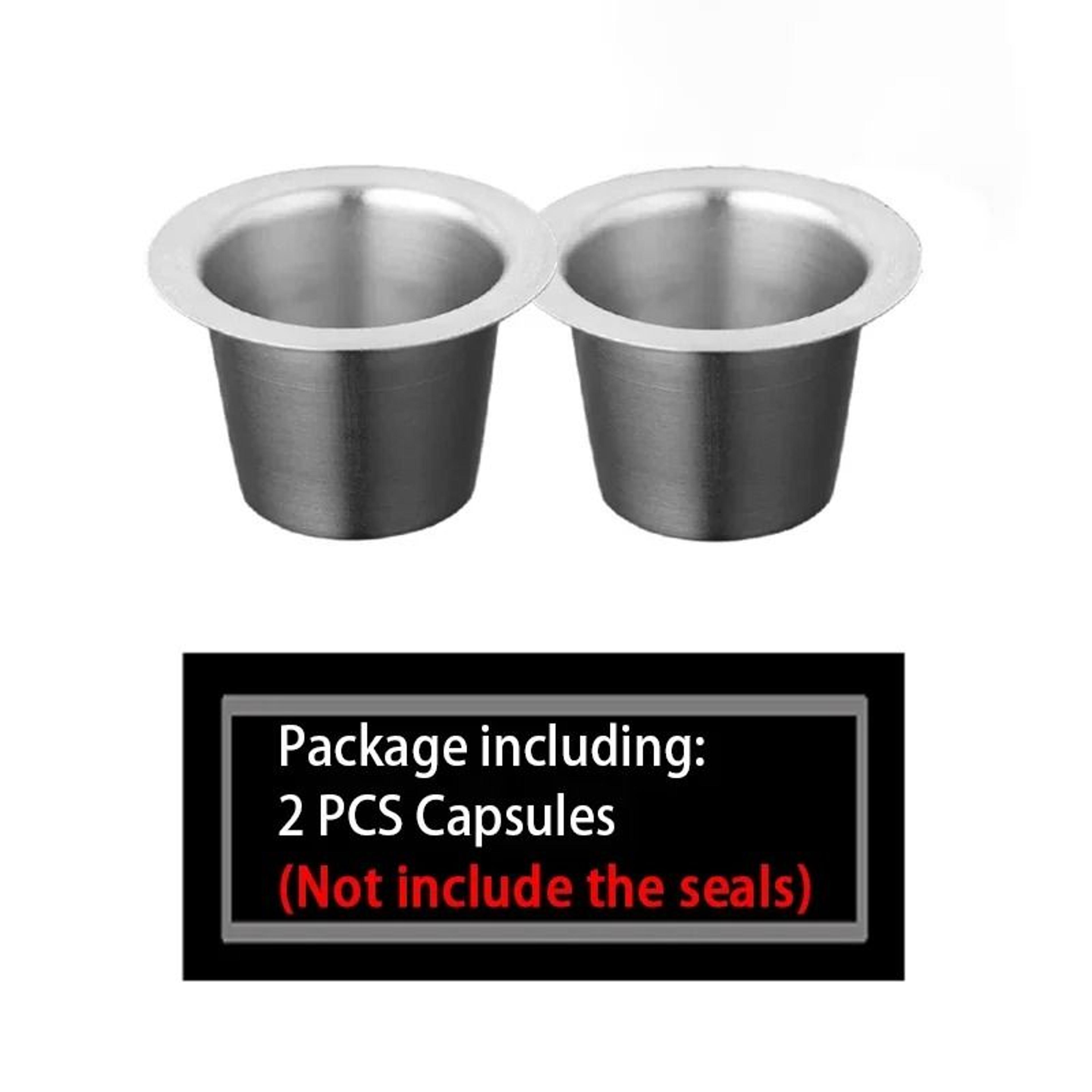 Stainless Steel Refillable Coffee Capsules  Foil Seal Lids Compatible With Nespresso 6