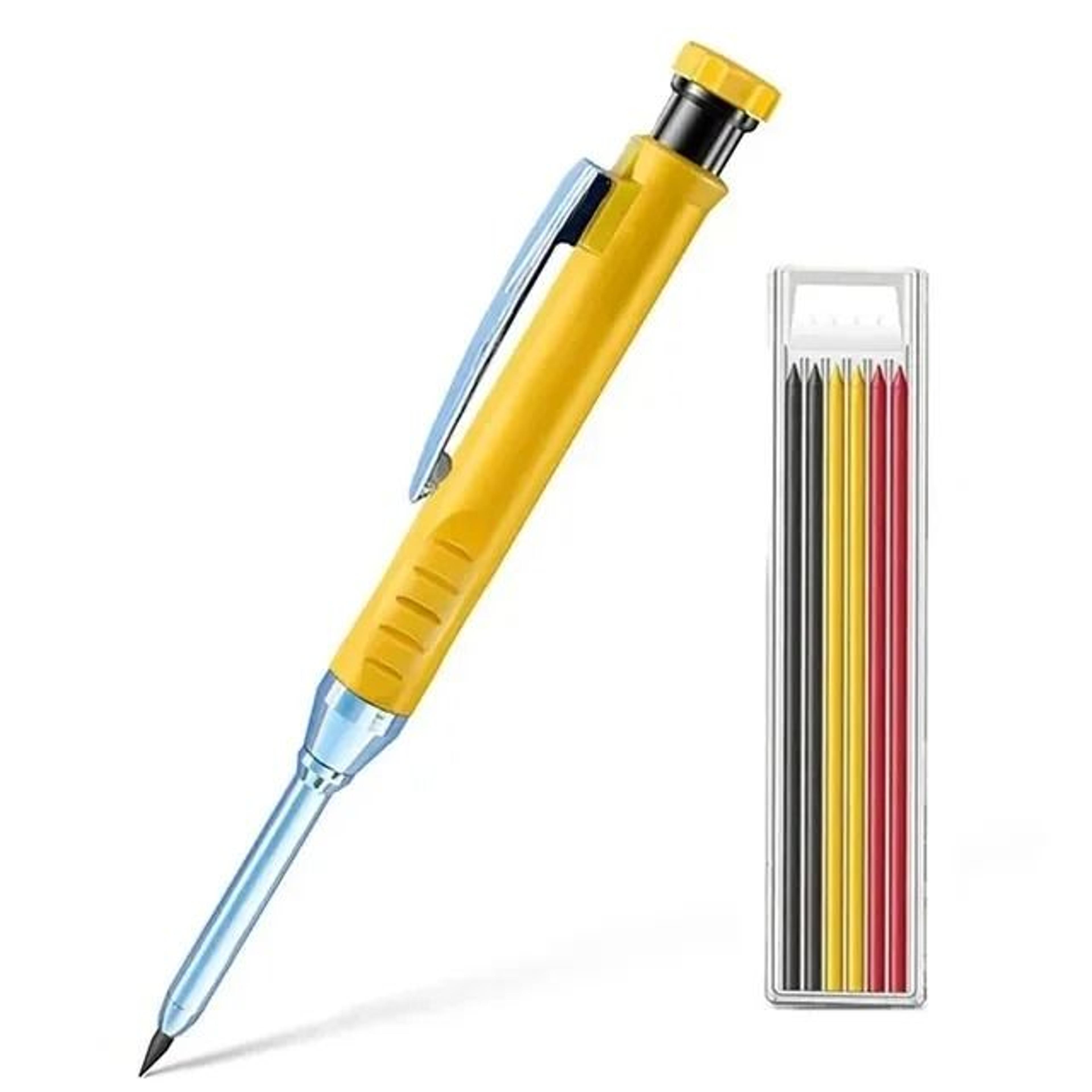 2Pcs 28mm Carpenter Mechanical Pencil With Sharpener For Woodworking 7