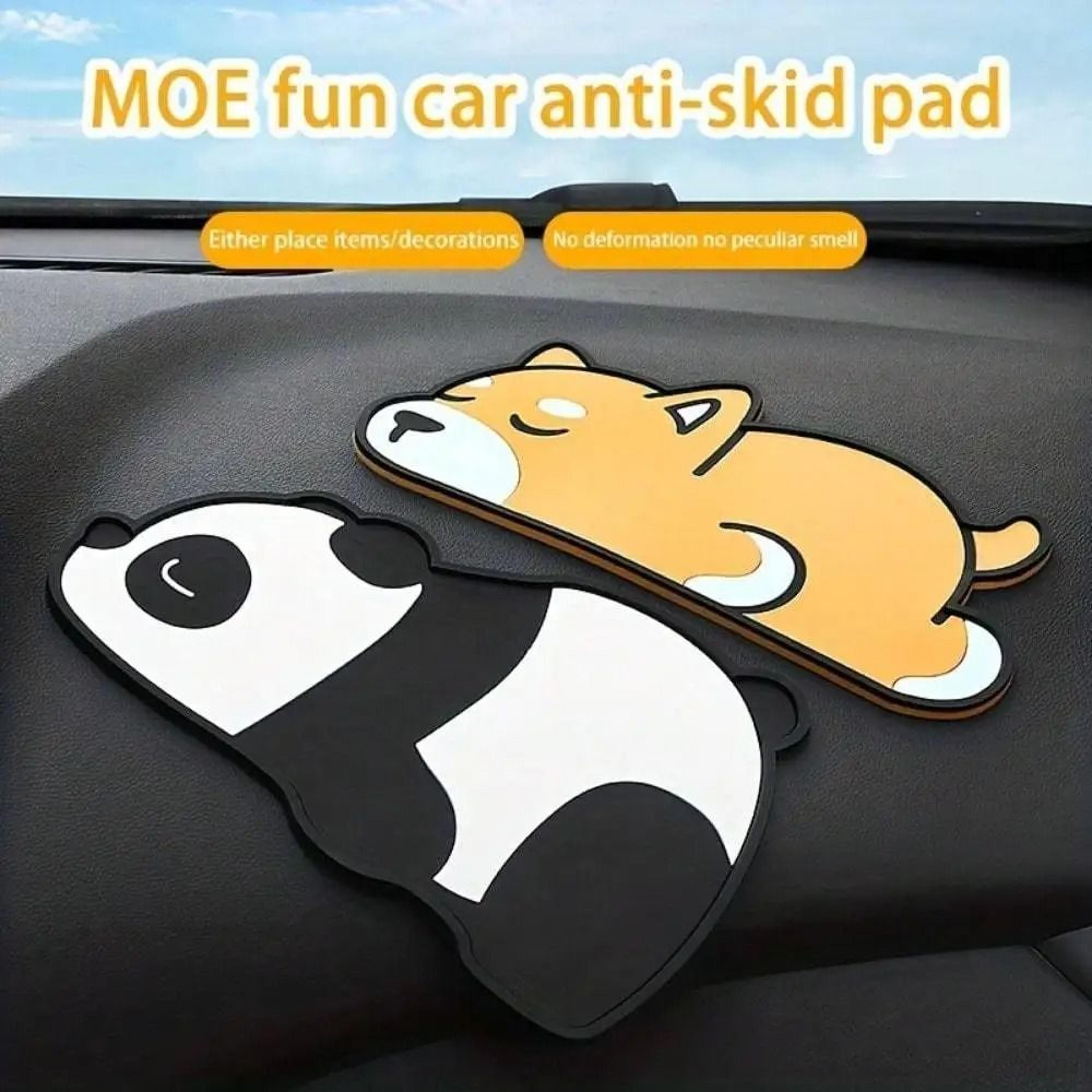 Cute Panda Car Dashboard Ornament With AntiSlip Secure Mat For Interior Decoration 2