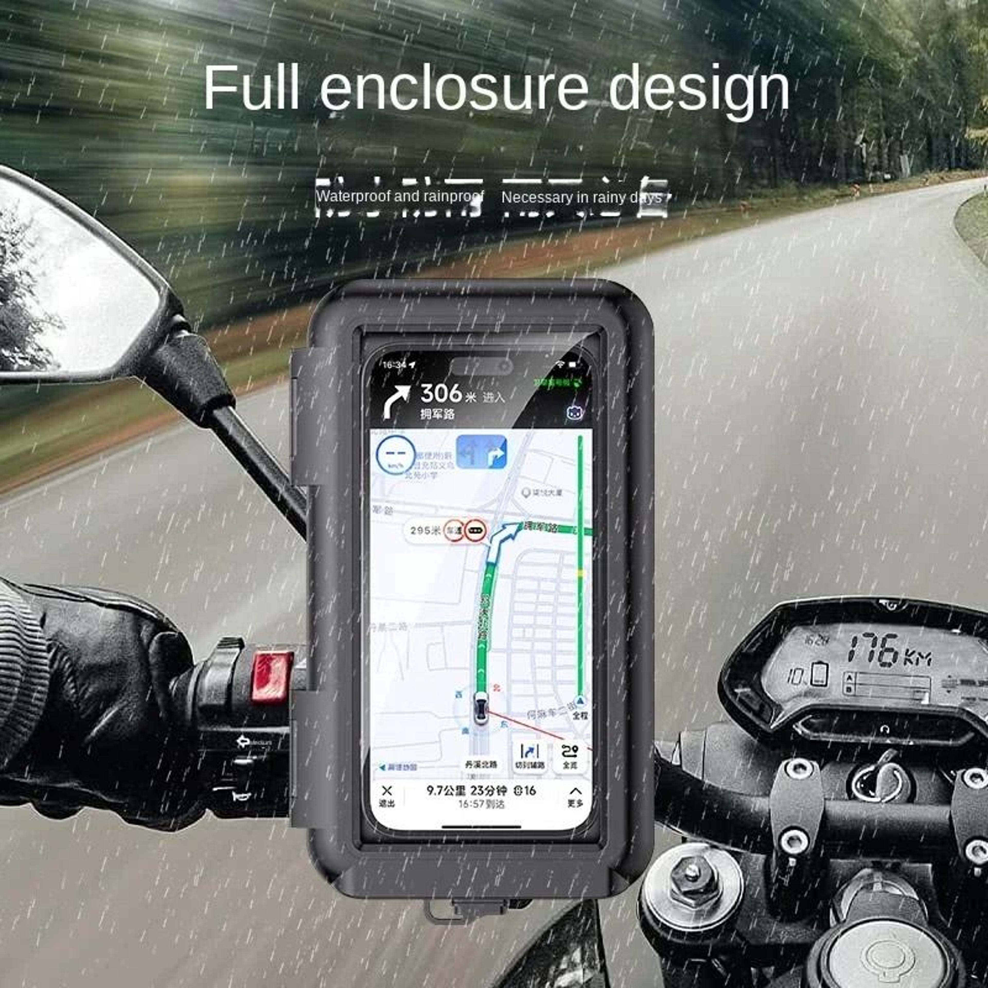Waterproof Motorcycle And Bicycle Handlebar Phone Mount Bag 1