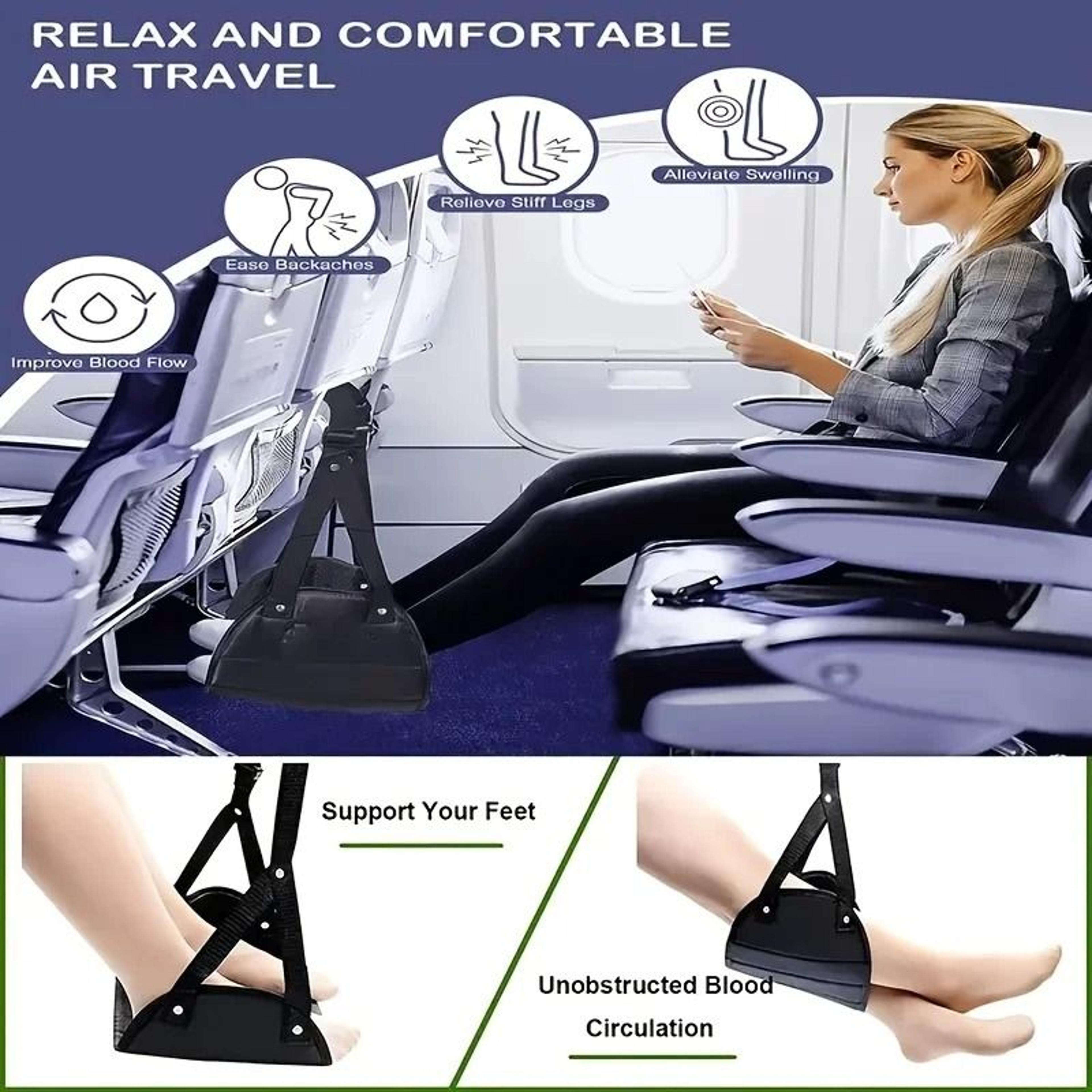 Adjustable Memory Foam Travel Footrest For Airplanes 3