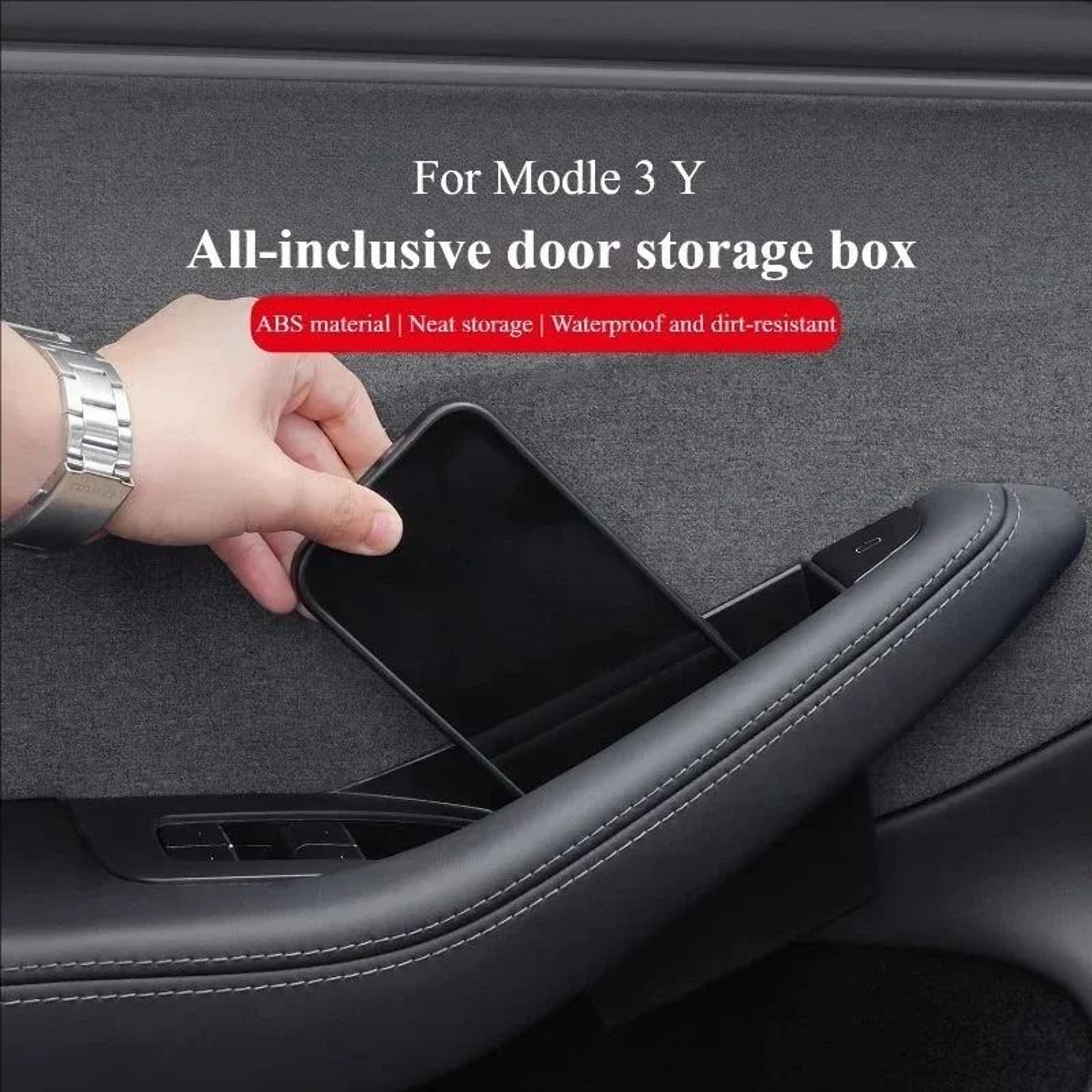 Car Door Handle Storage Box Organizer Tray For Tesla Model 3 And Model Y 4