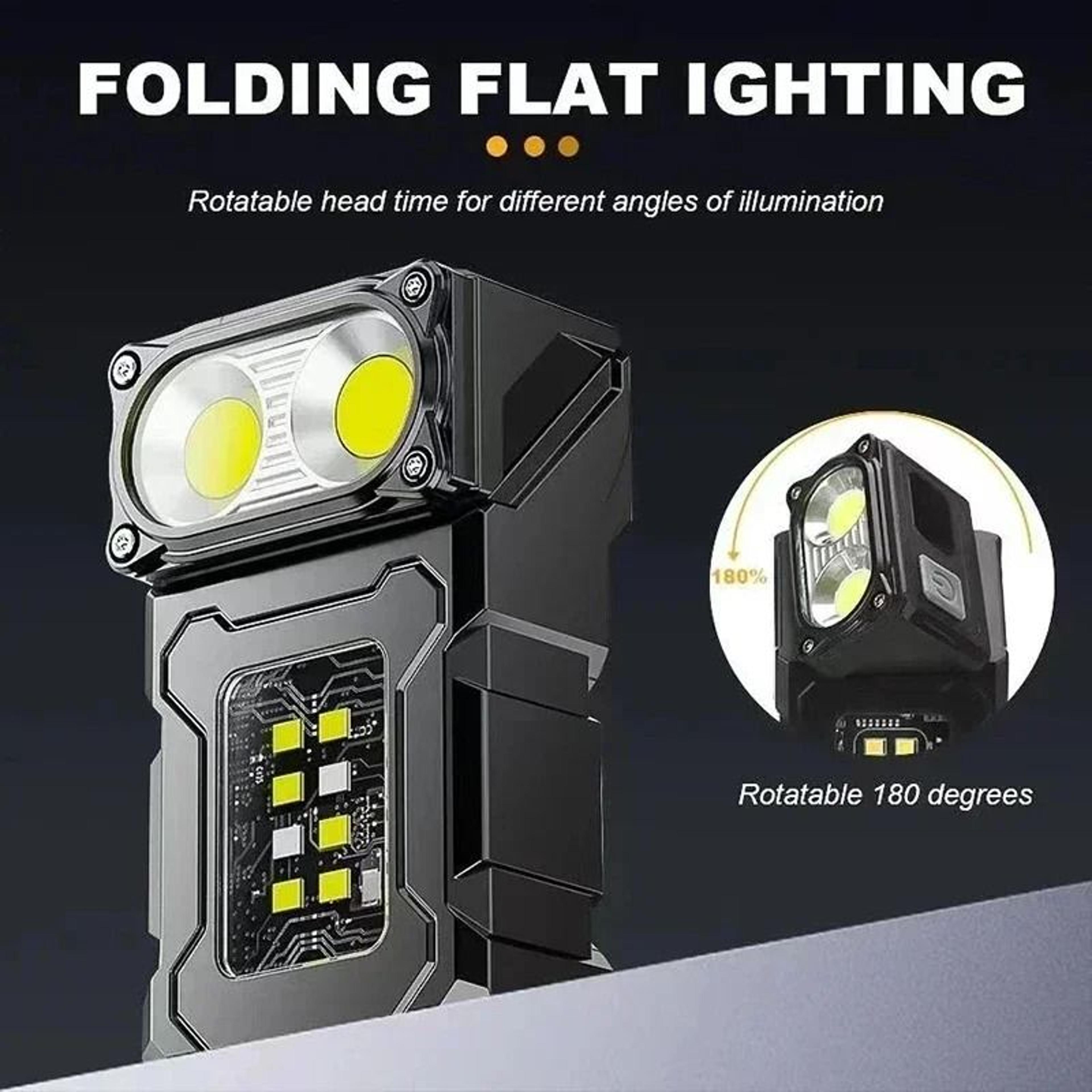 Mini USB Rechargeable LED Flashlight With Tail Magnet And COB Side Light 4