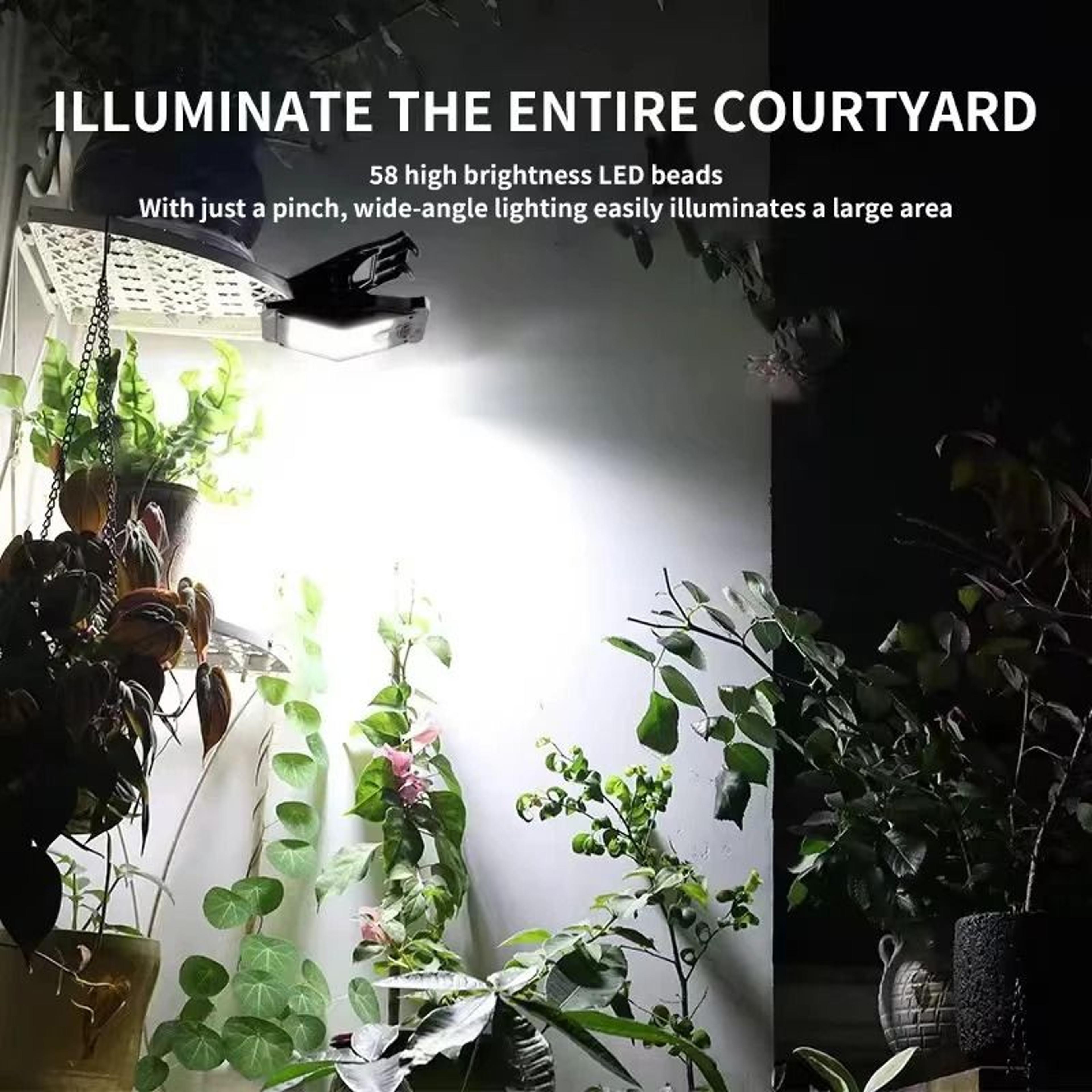 Solar Security Light Outdoor Motion Sensor Clip Light For Garden And Camping 5