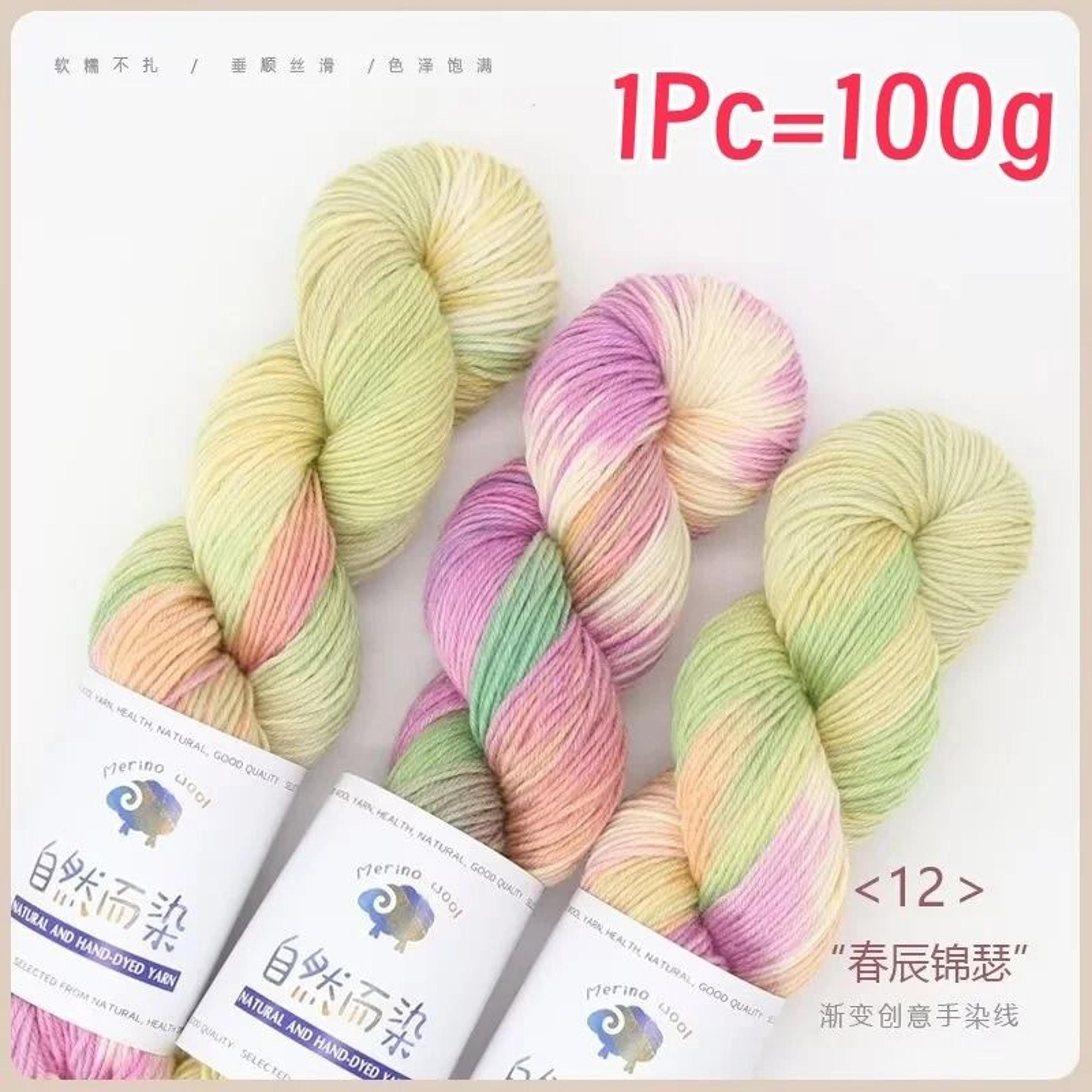 Handmade Gradient Dyed Wool Yarn 100g 270m Cotton Wool Blend For Knitting And Crochet 18