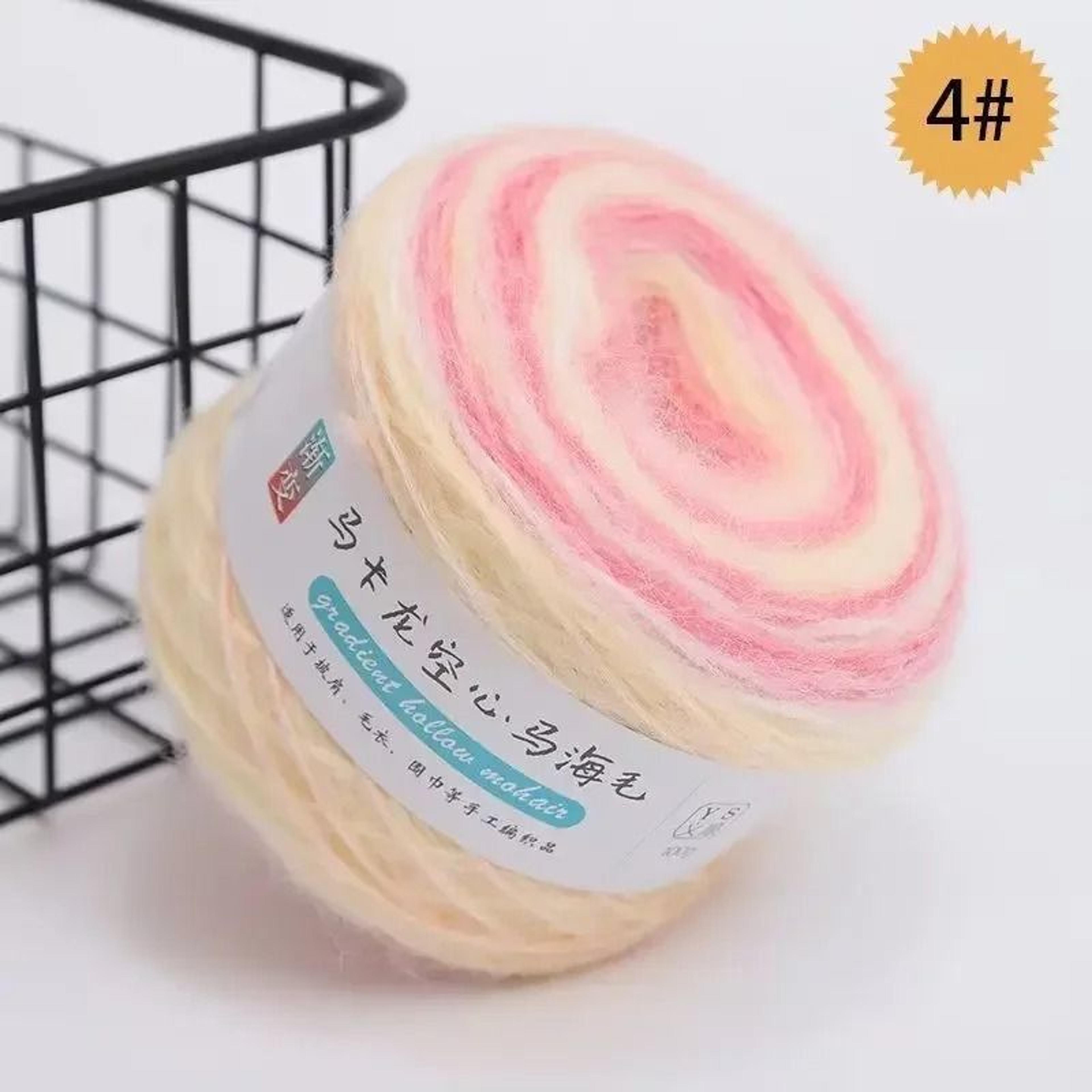 Gradient Colorful Mohair Rainbow Yarn 50g 200m HandWoven Soft Knitting Thread 10