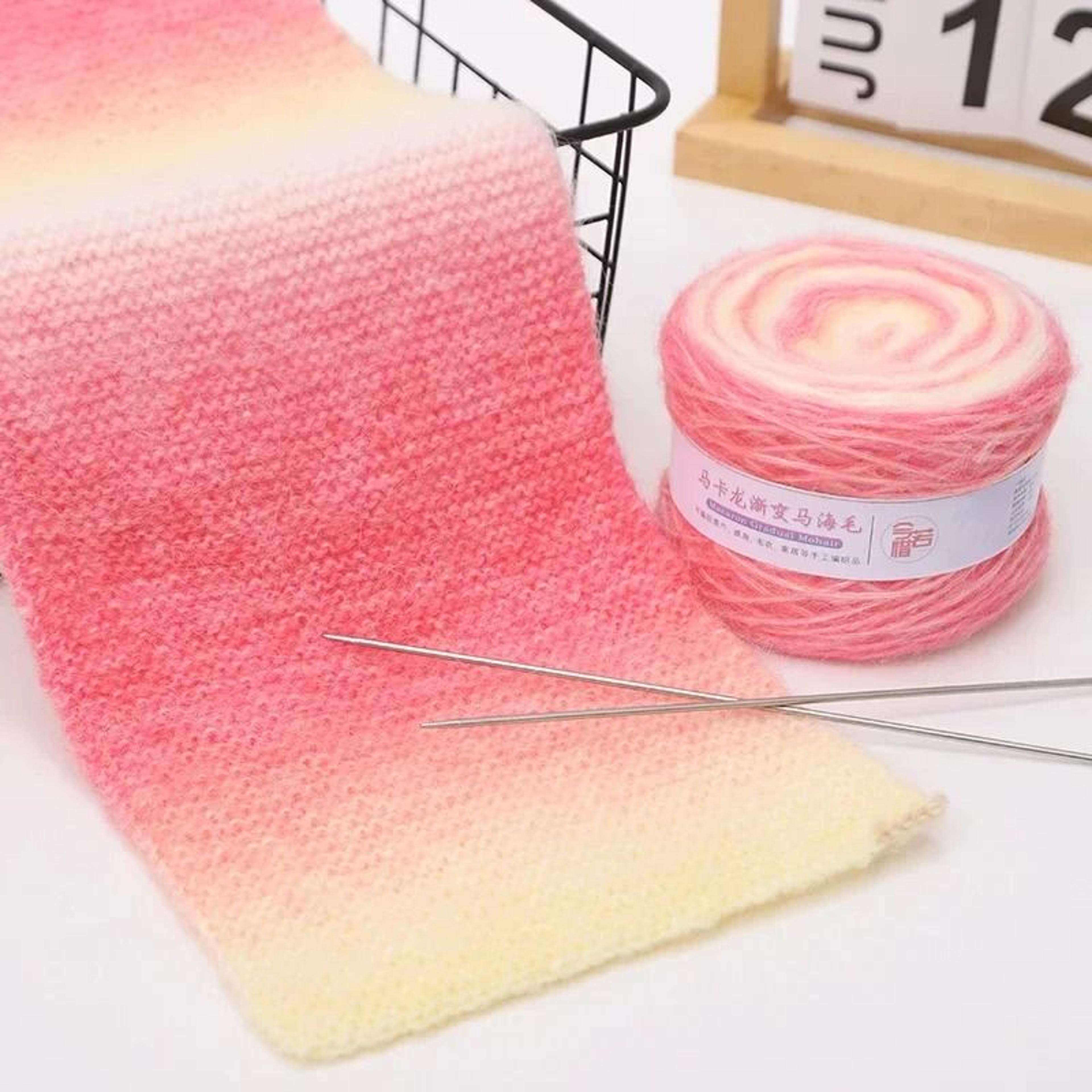 Gradient Colorful Mohair Rainbow Yarn 50g 200m HandWoven Soft Knitting Thread 2