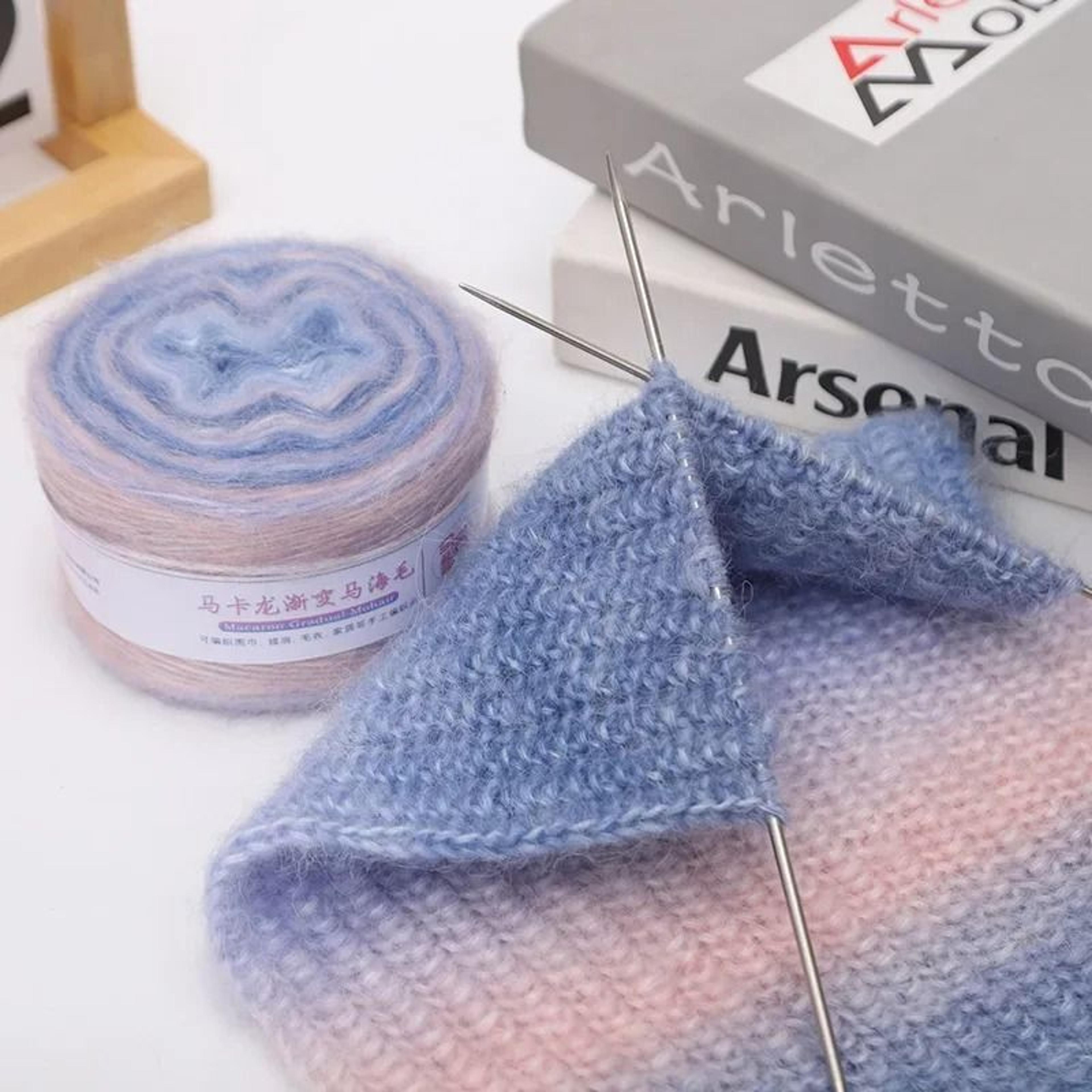 Gradient Colorful Mohair Rainbow Yarn 50g 200m HandWoven Soft Knitting Thread 3