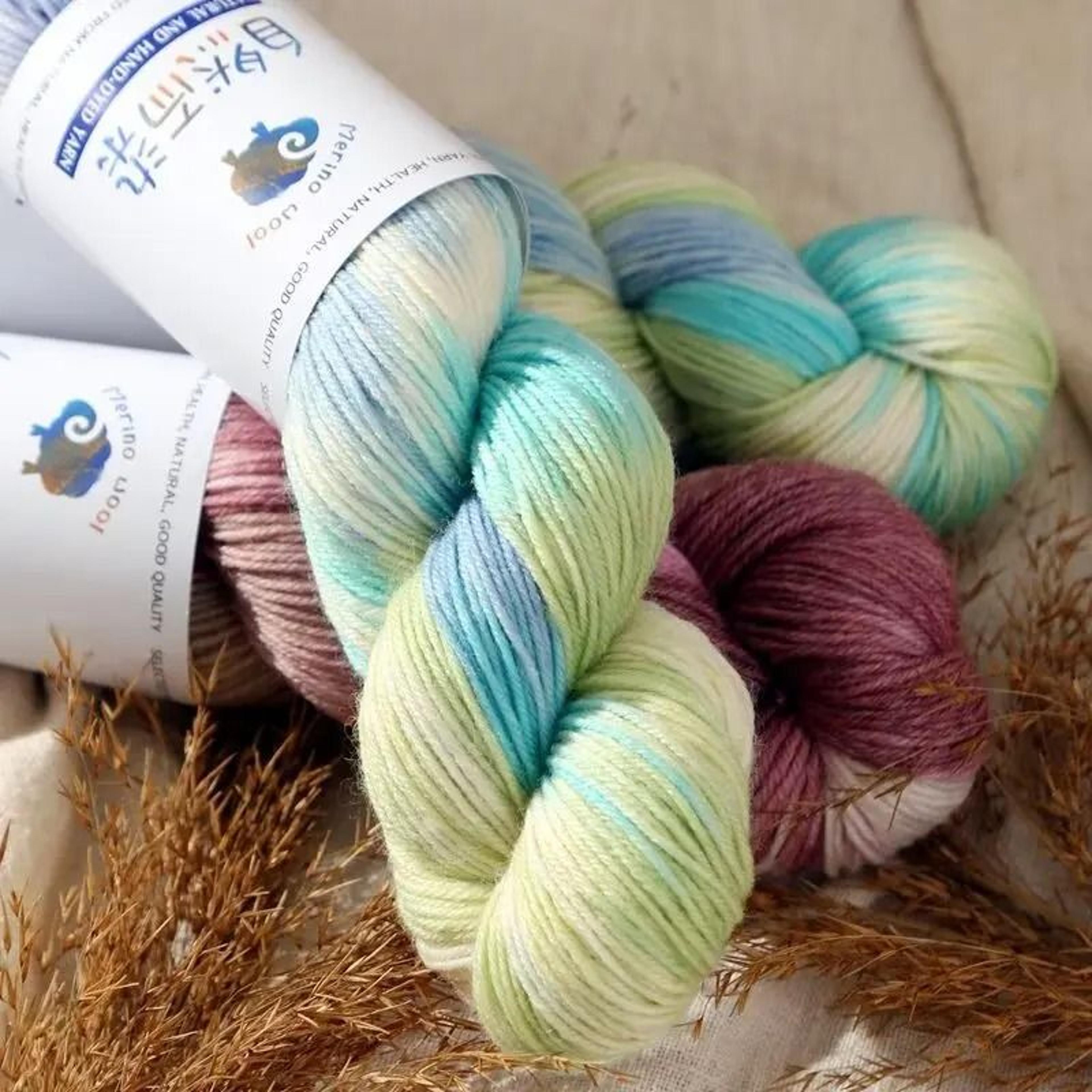 100g 270m Rainbow Merino Wool Yarn Handmade Dyed Soft Crochet Thread For Sweaters And Scarves 4