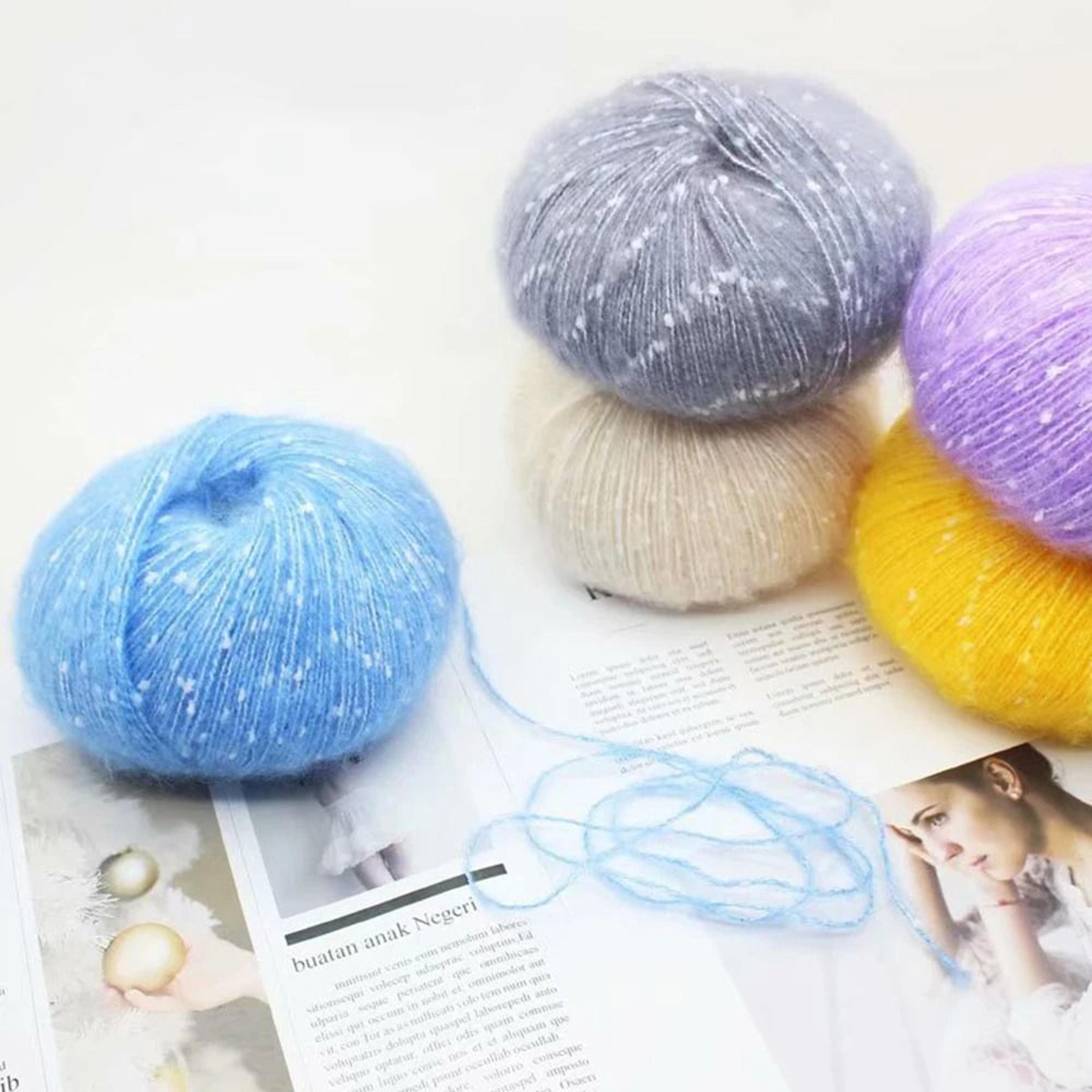 Snow Point Mohair Cashmere Sequin Yarn 50g Soft Wool Thread For Crochet And Knitting 2