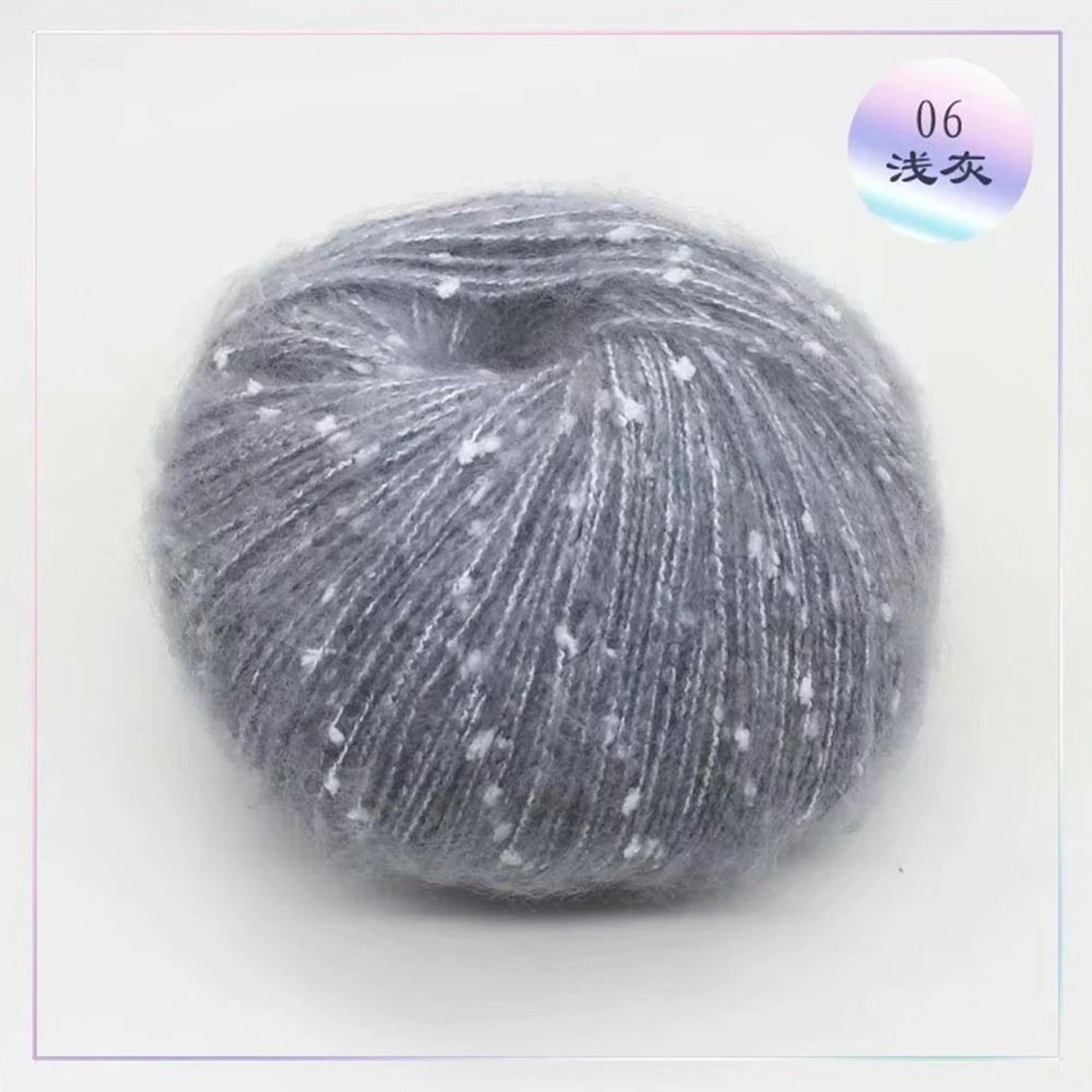 Snow Point Mohair Cashmere Sequin Yarn 50g Soft Wool Thread For Crochet And Knitting 11