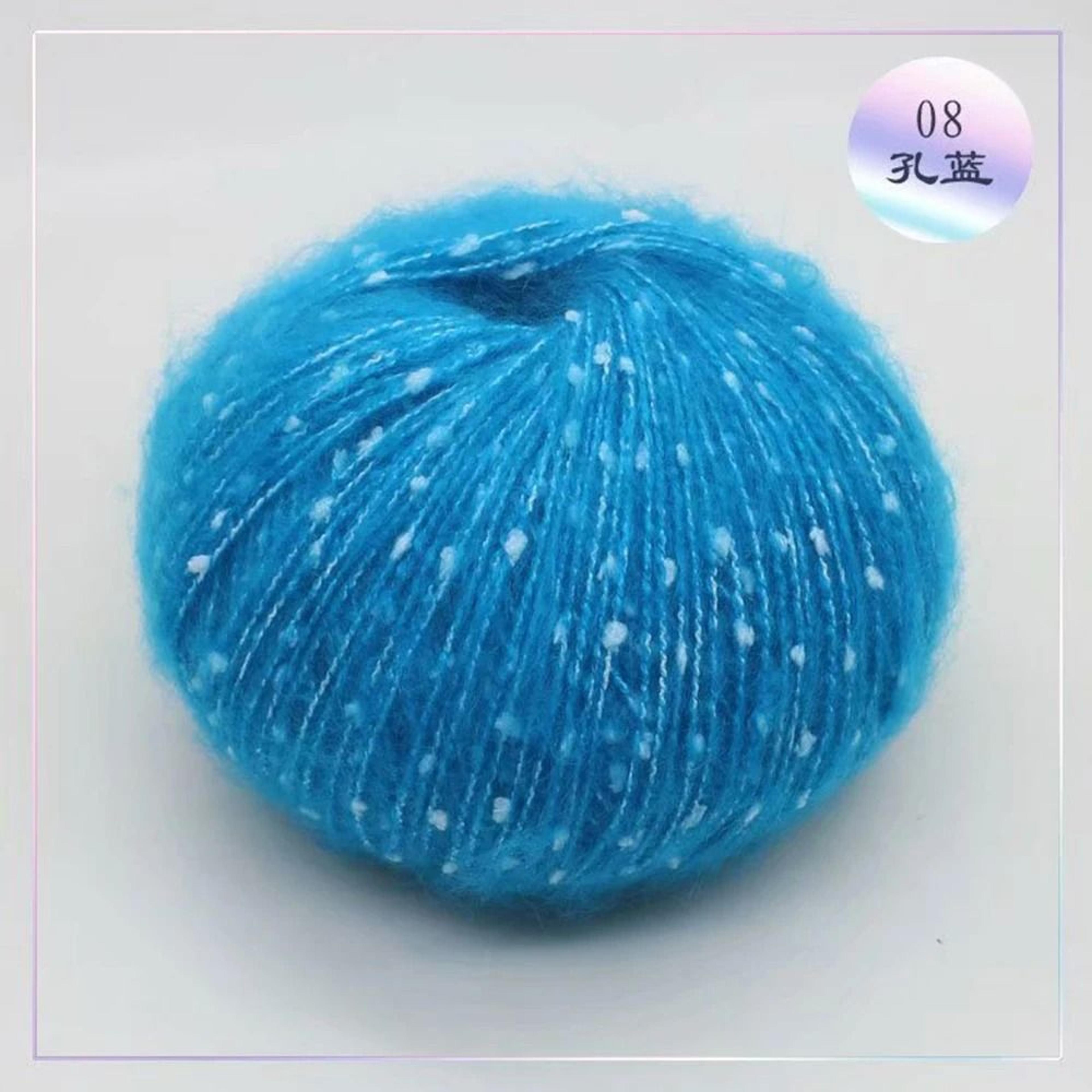 Snow Point Mohair Cashmere Sequin Yarn 50g Soft Wool Thread For Crochet And Knitting 13