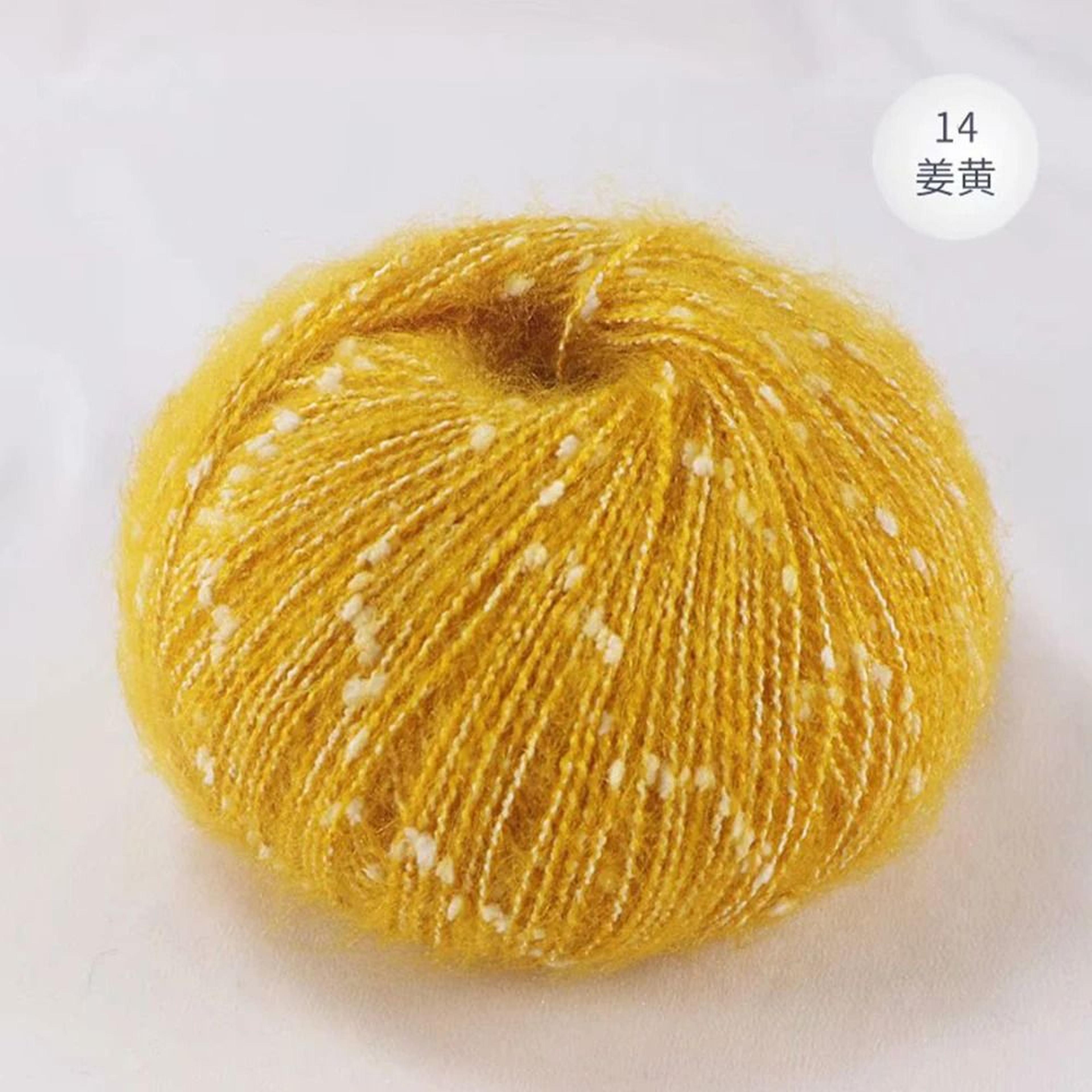 Snow Point Mohair Cashmere Sequin Yarn 50g Soft Wool Thread For Crochet And Knitting 19