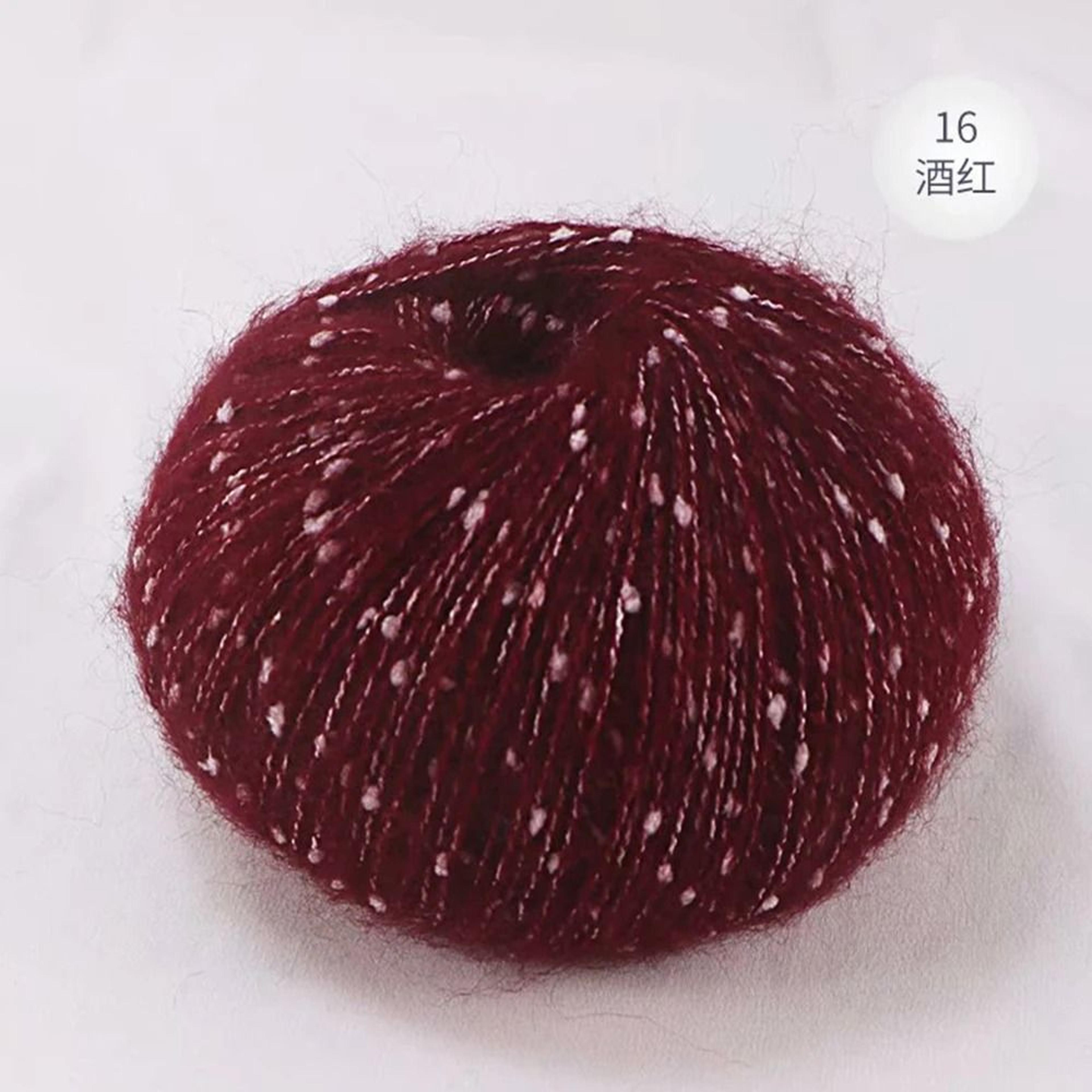 Snow Point Mohair Cashmere Sequin Yarn 50g Soft Wool Thread For Crochet And Knitting 21