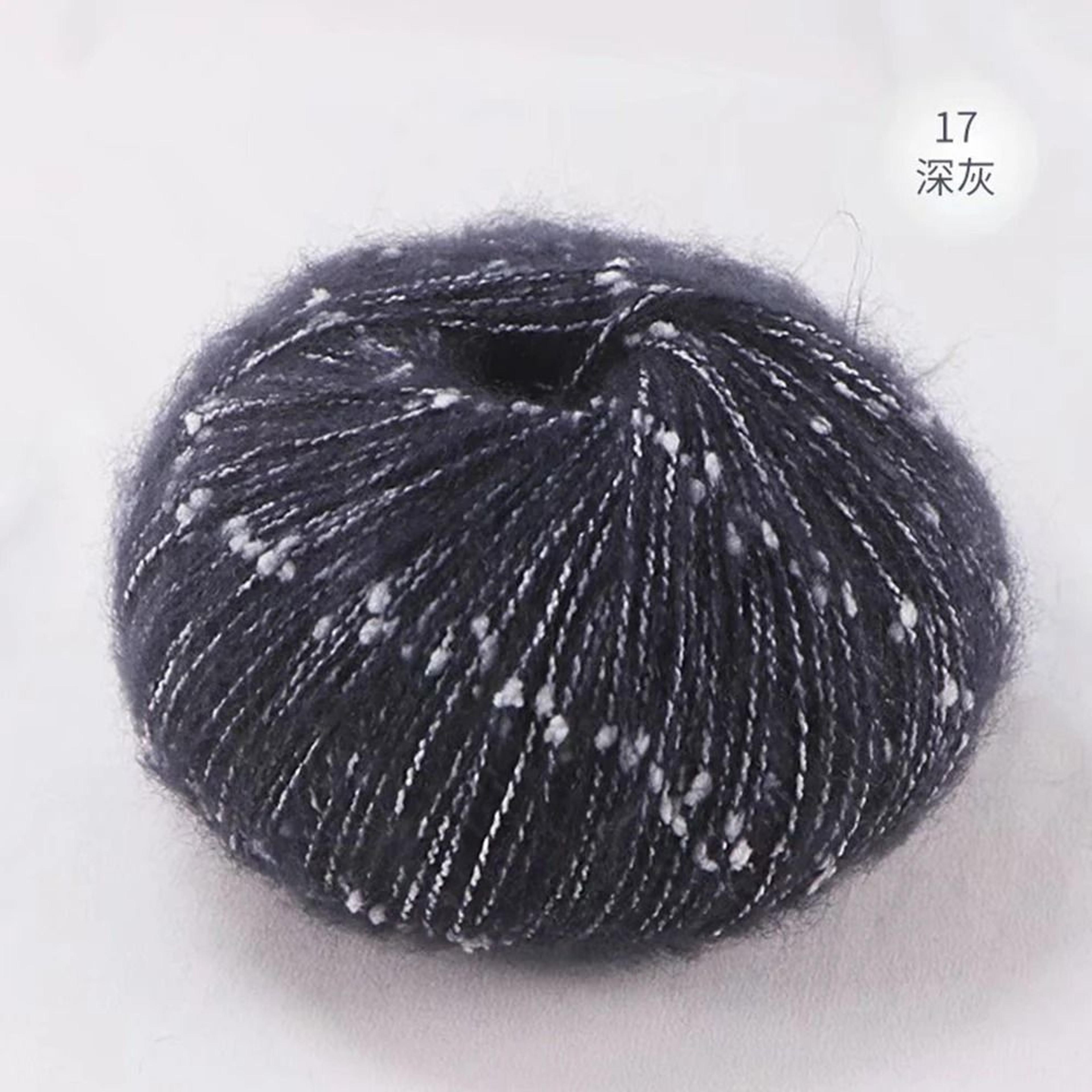 Snow Point Mohair Cashmere Sequin Yarn 50g Soft Wool Thread For Crochet And Knitting 22
