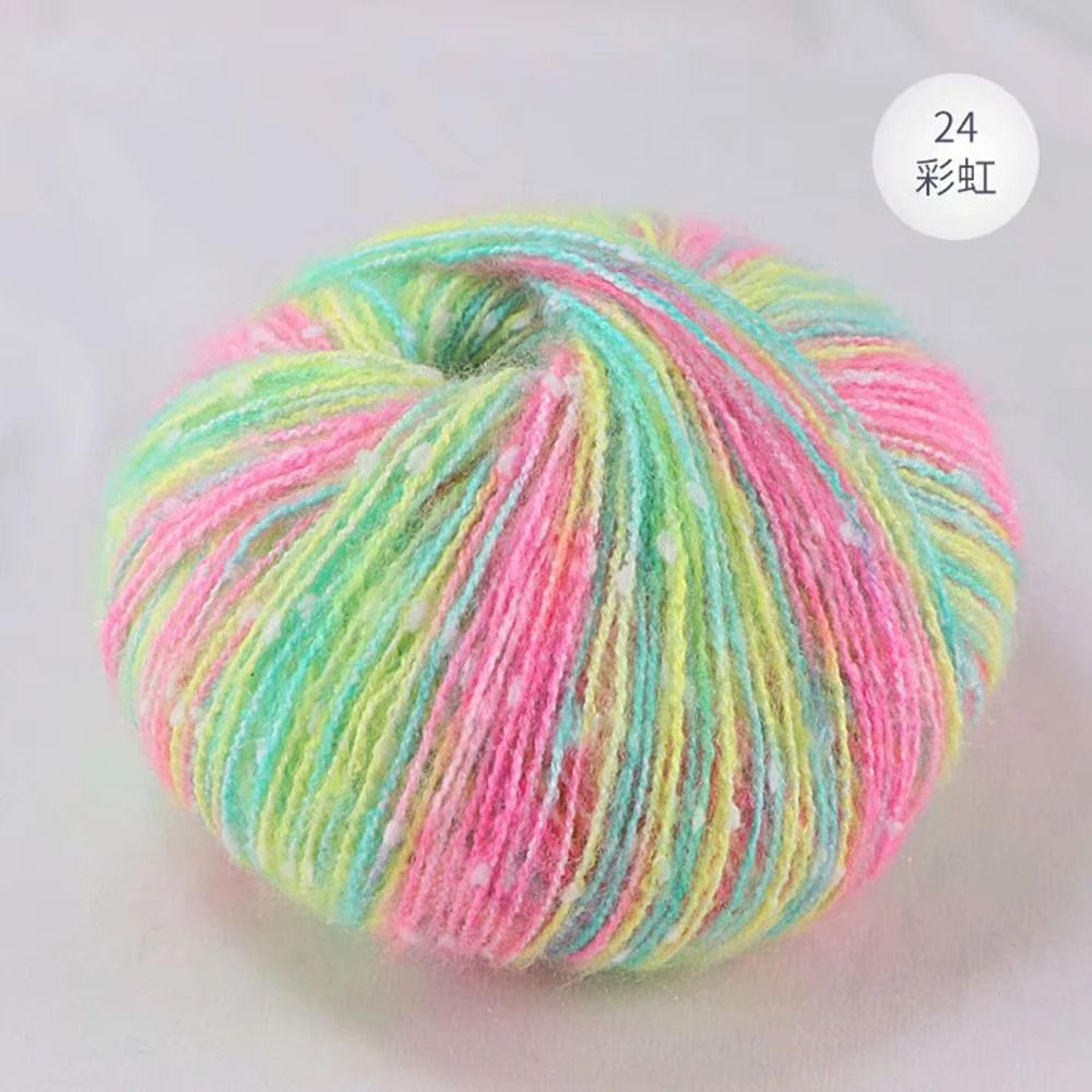 Snow Point Mohair Cashmere Sequin Yarn 50g Soft Wool Thread For Crochet And Knitting 28