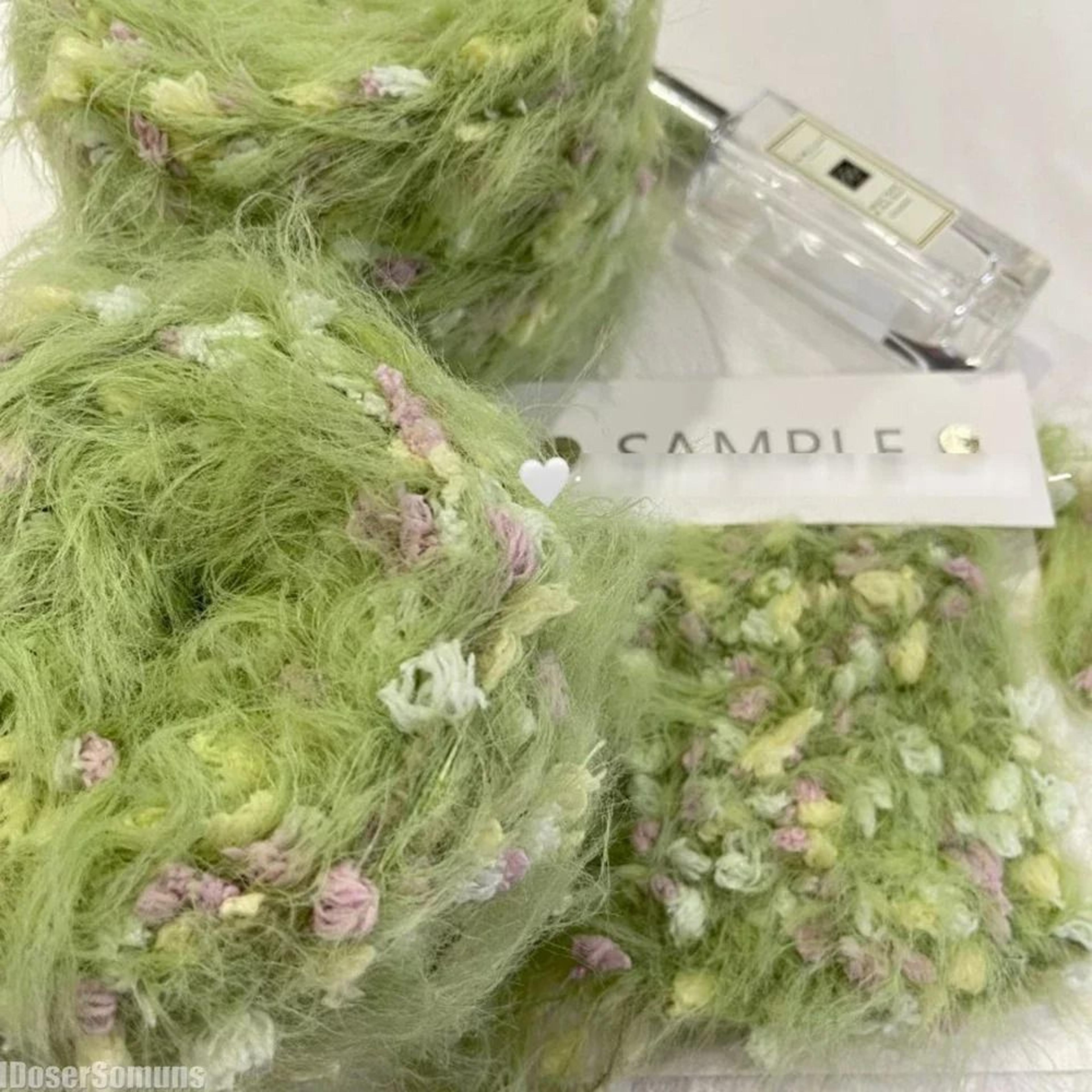 Garden Series Hand Mixed Knitting Yarn 100g Green Flower Thread For DIY Crochet And Crafting 4