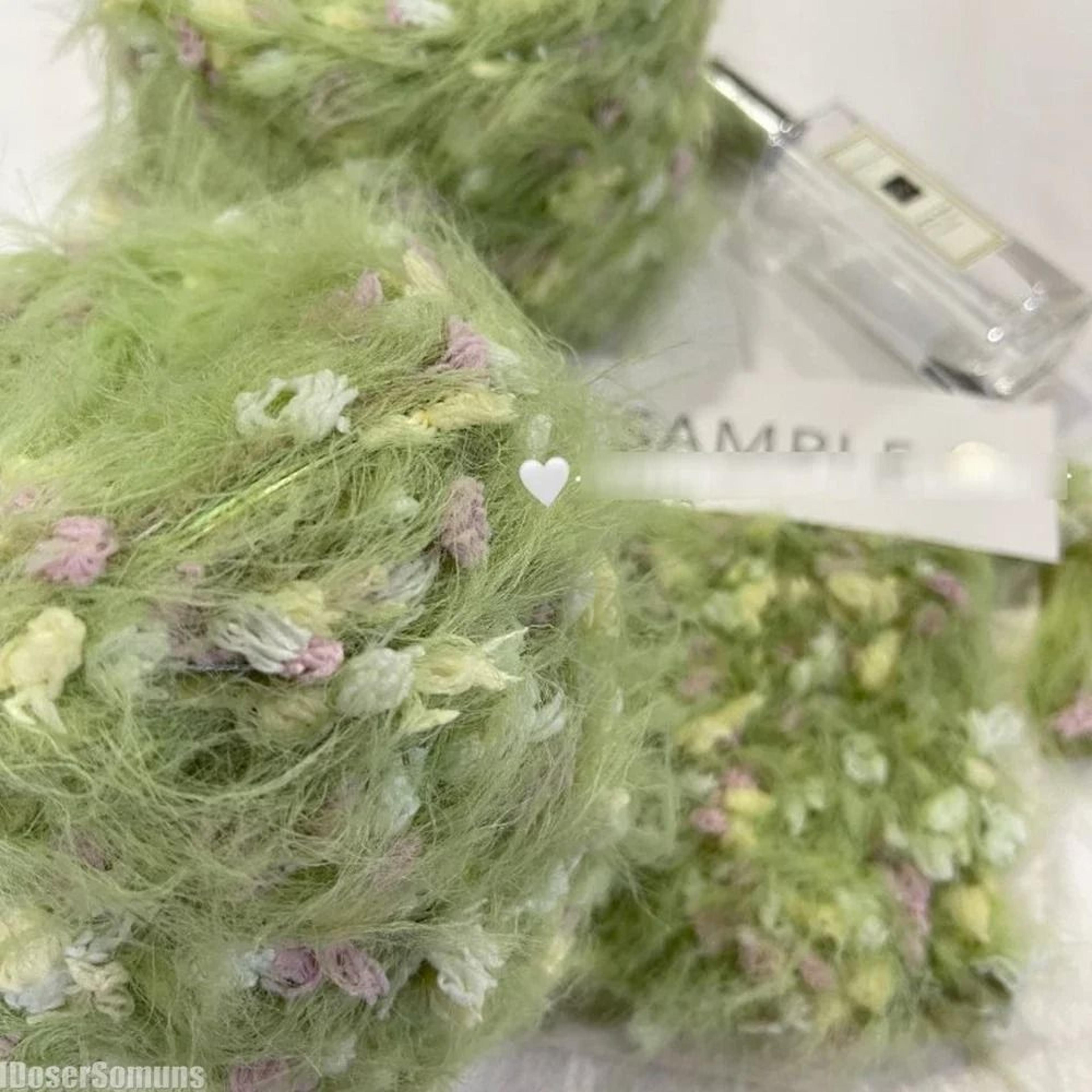Garden Series Hand Mixed Knitting Yarn 100g Green Flower Thread For DIY Crochet And Crafting 5