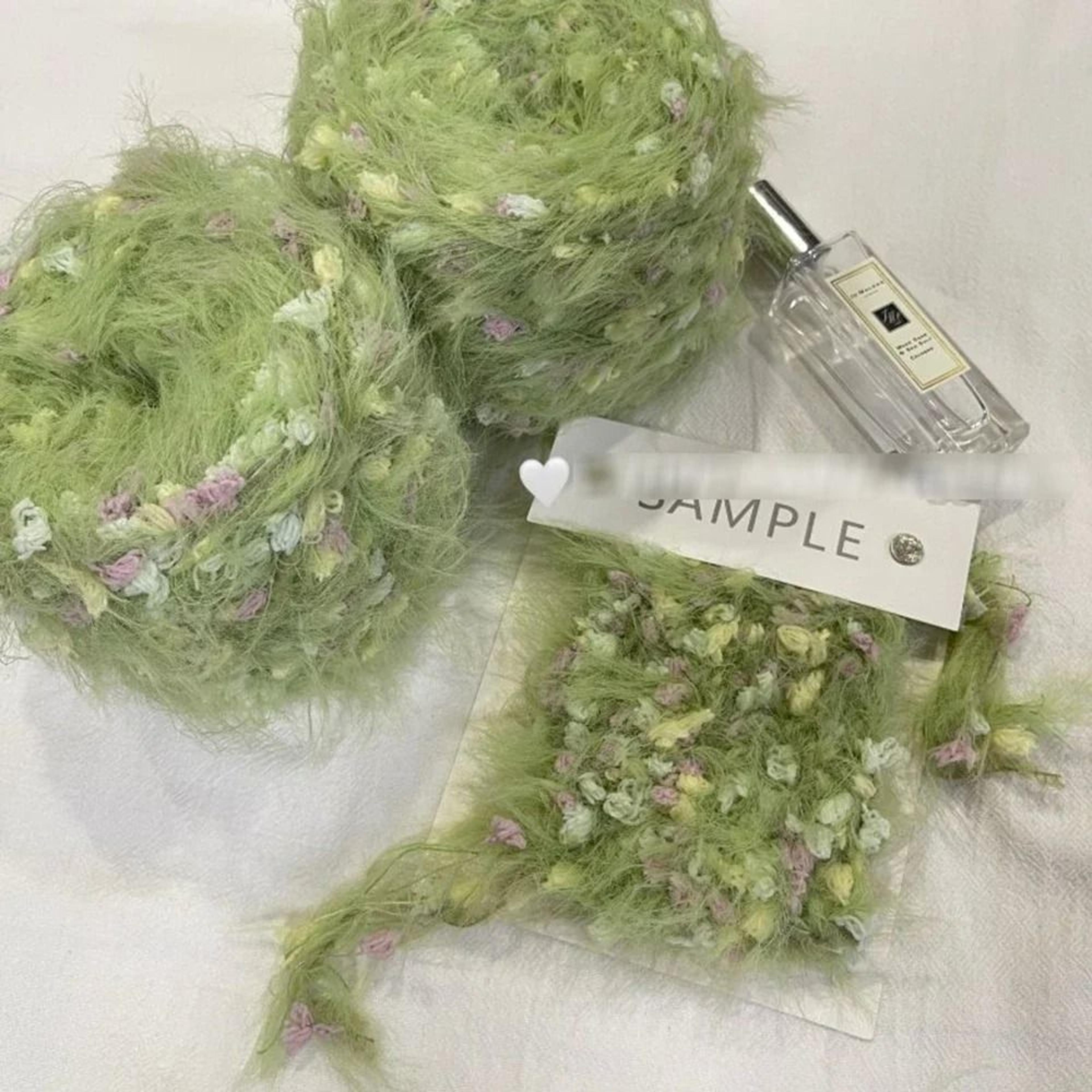 Garden Series Hand Mixed Knitting Yarn 100g Green Flower Thread For DIY Crochet And Crafting 6