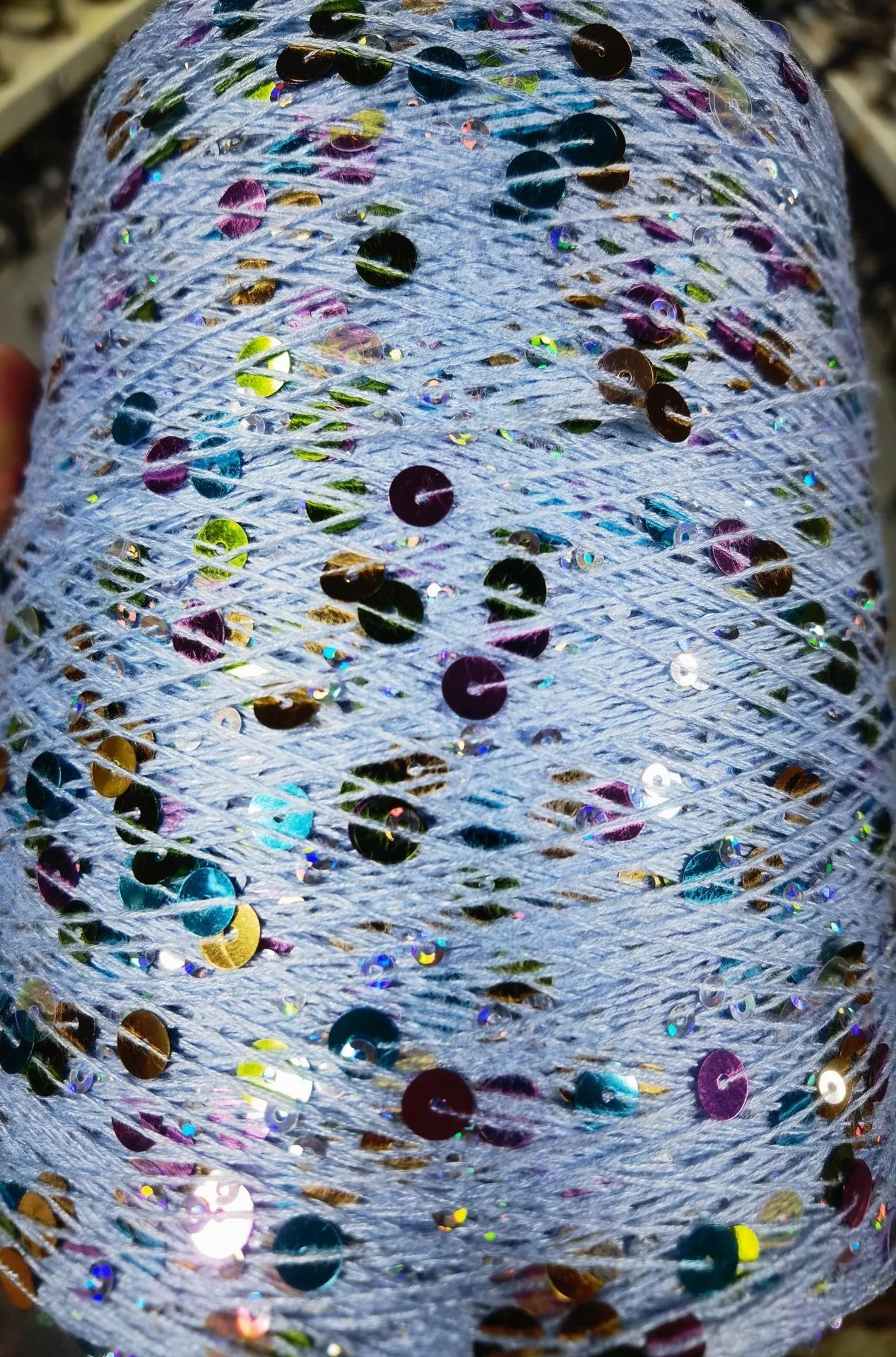 50g Sequins Cotton Yarn 6mm3mm Special Glitter Thread For DIY Crochet Dolls And Hand Knitting 23