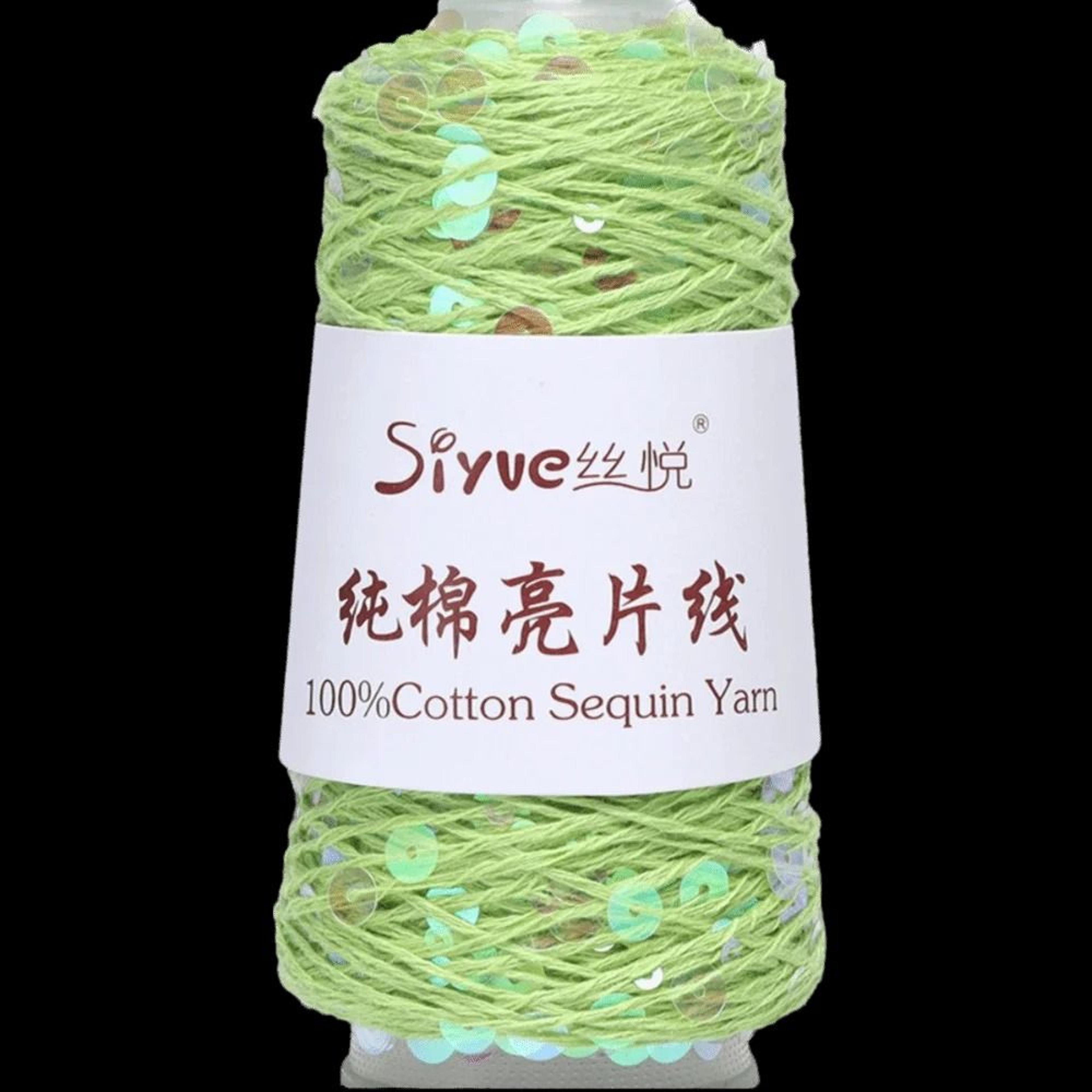 Pure Cotton Beaded Sequin Yarn Spool Decorative Hand Knitting Thread For DIY Accessories 9