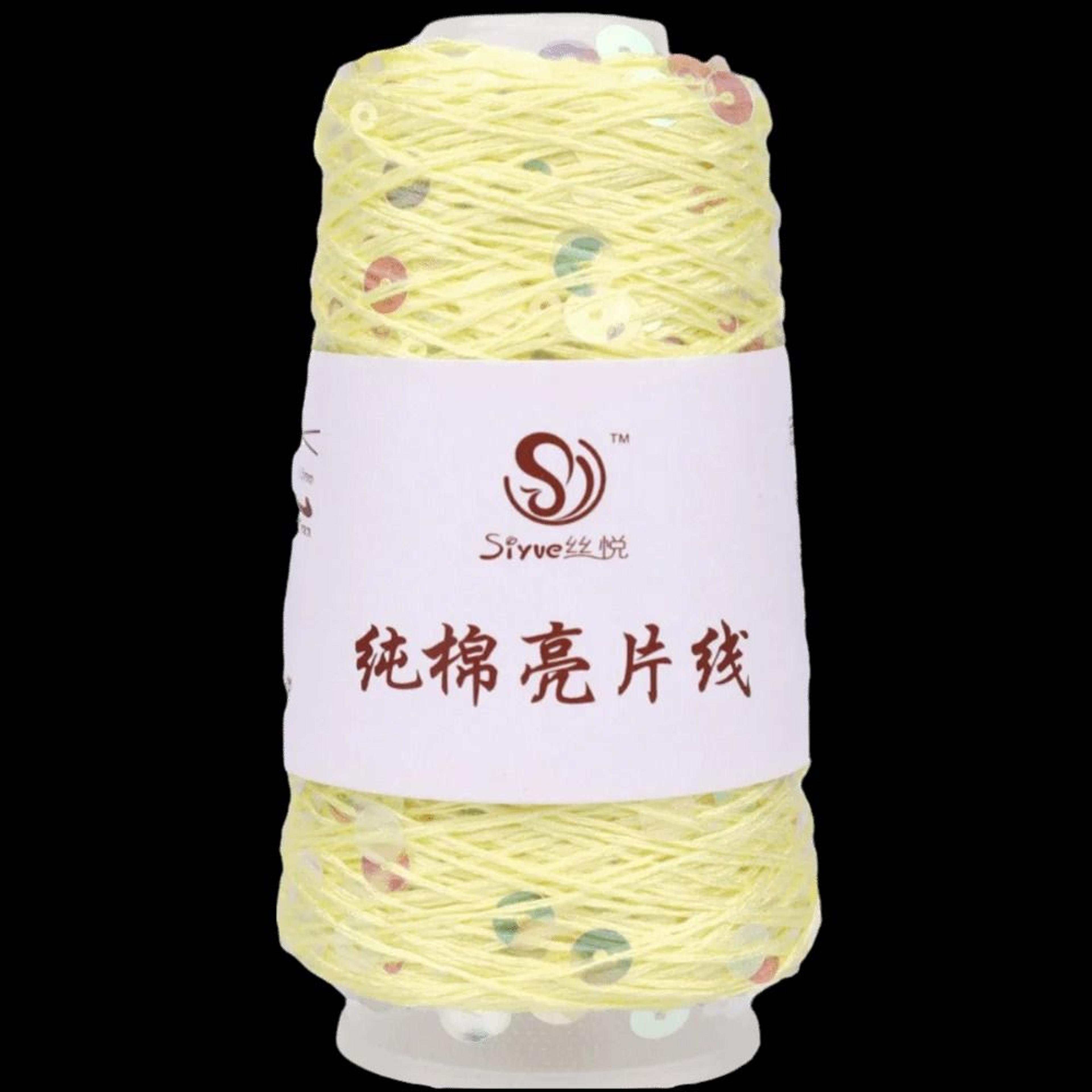Pure Cotton Beaded Sequin Yarn Spool Decorative Hand Knitting Thread For DIY Accessories 11