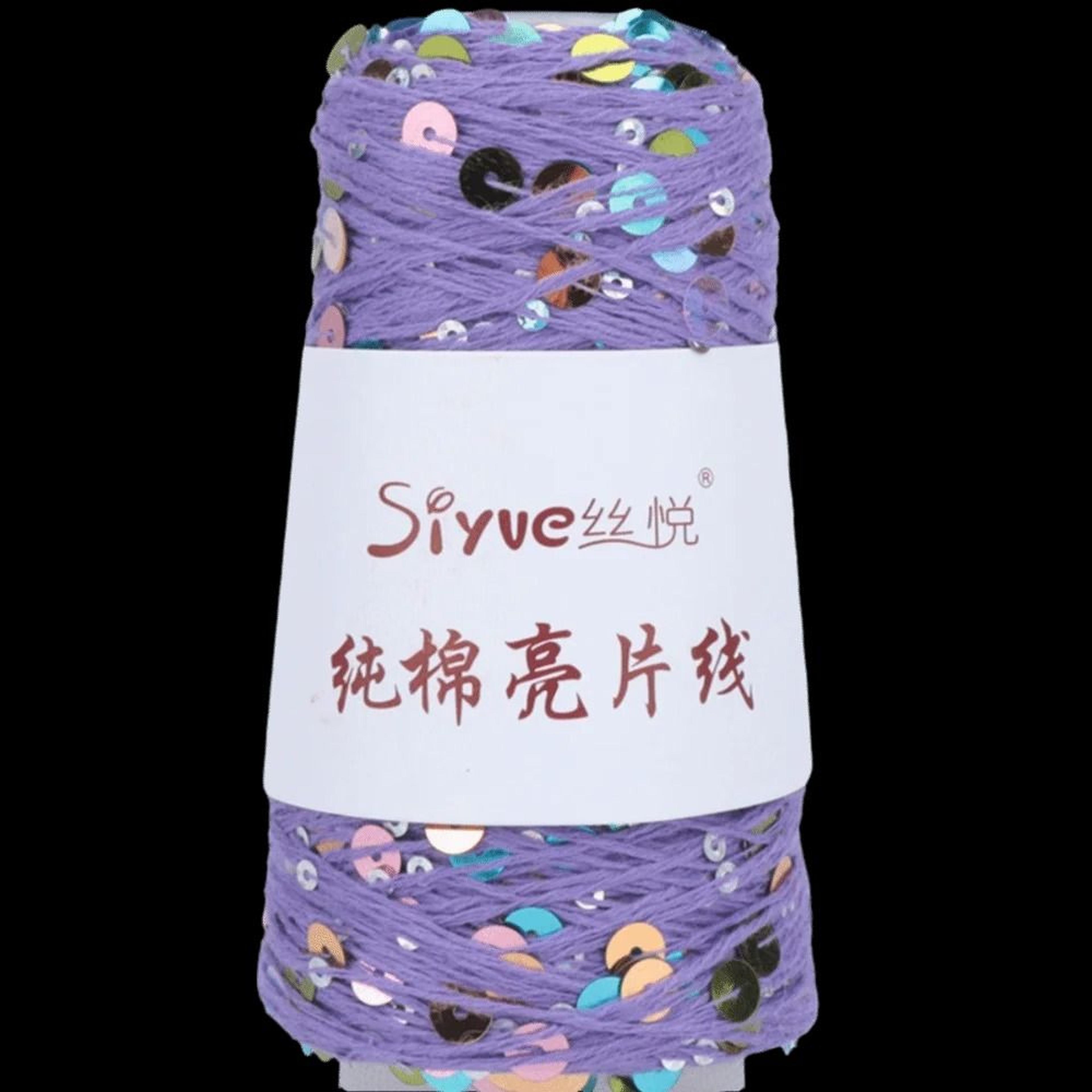 Pure Cotton Beaded Sequin Yarn Spool Decorative Hand Knitting Thread For DIY Accessories 12