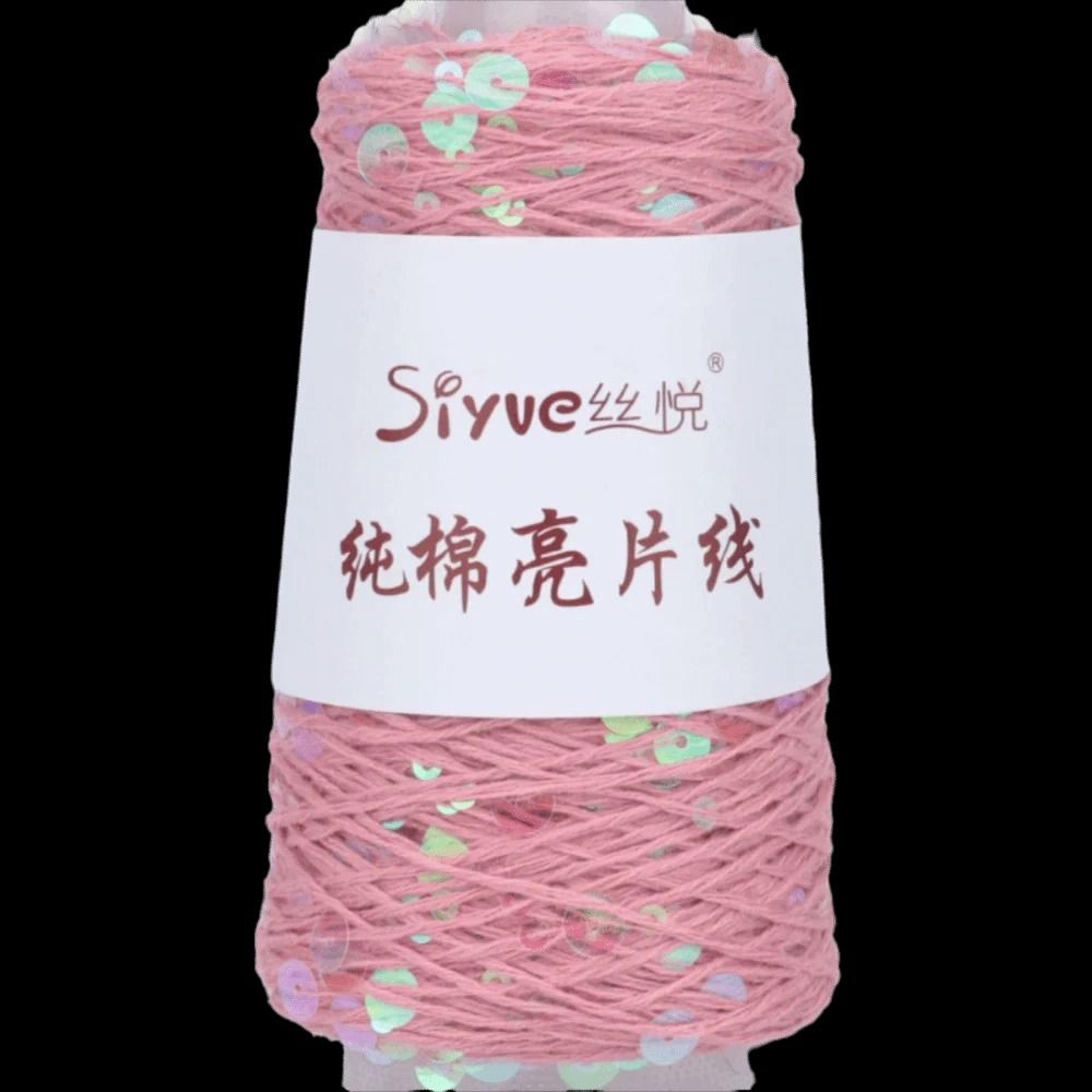 Pure Cotton Beaded Sequin Yarn Spool Decorative Hand Knitting Thread For DIY Accessories 14