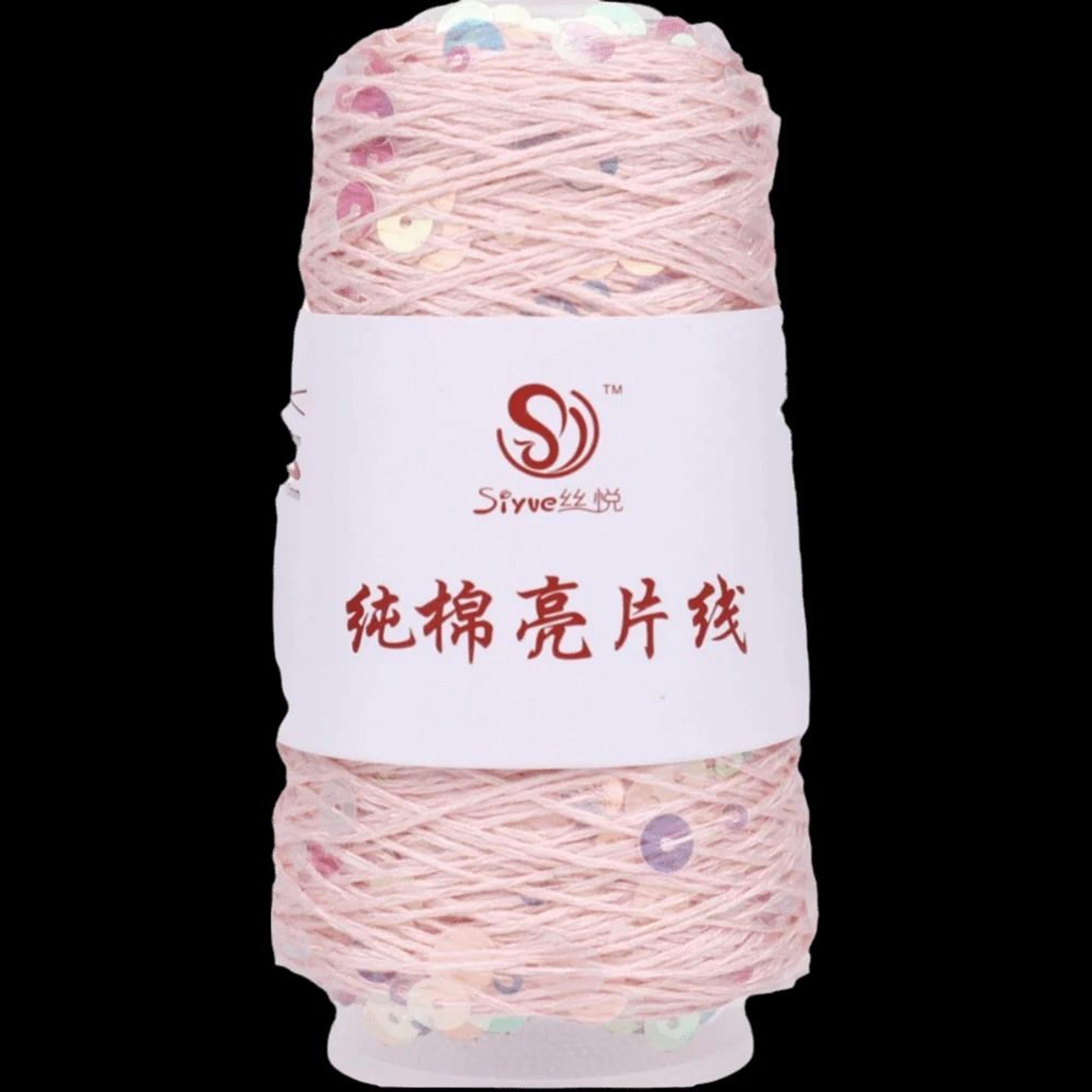 Pure Cotton Beaded Sequin Yarn Spool Decorative Hand Knitting Thread For DIY Accessories 15