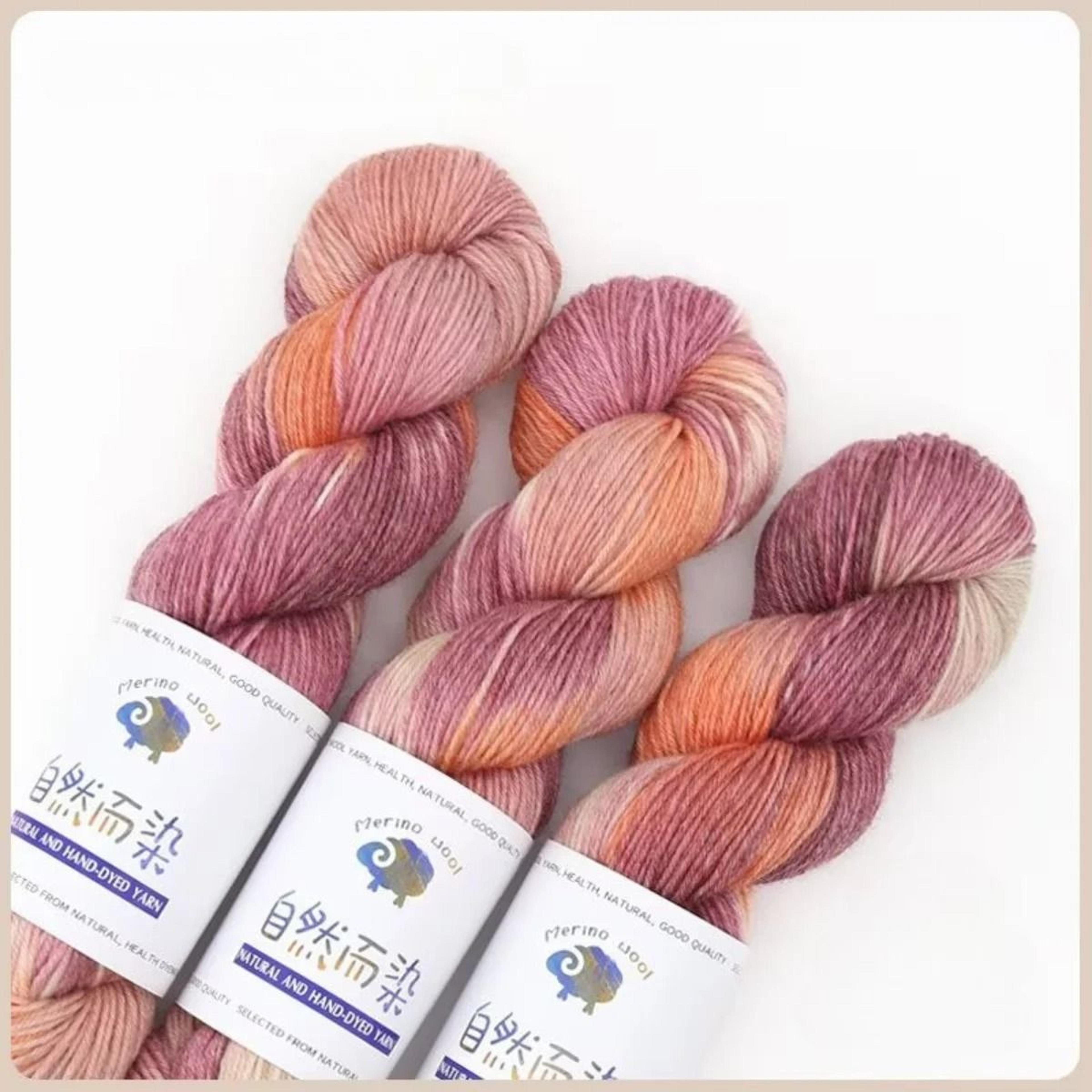3Pcs Set Merino Wool Yarn Soft Rainbow HandDyed Thread For DIY Knitting Sweaters Scarves And Hats 13