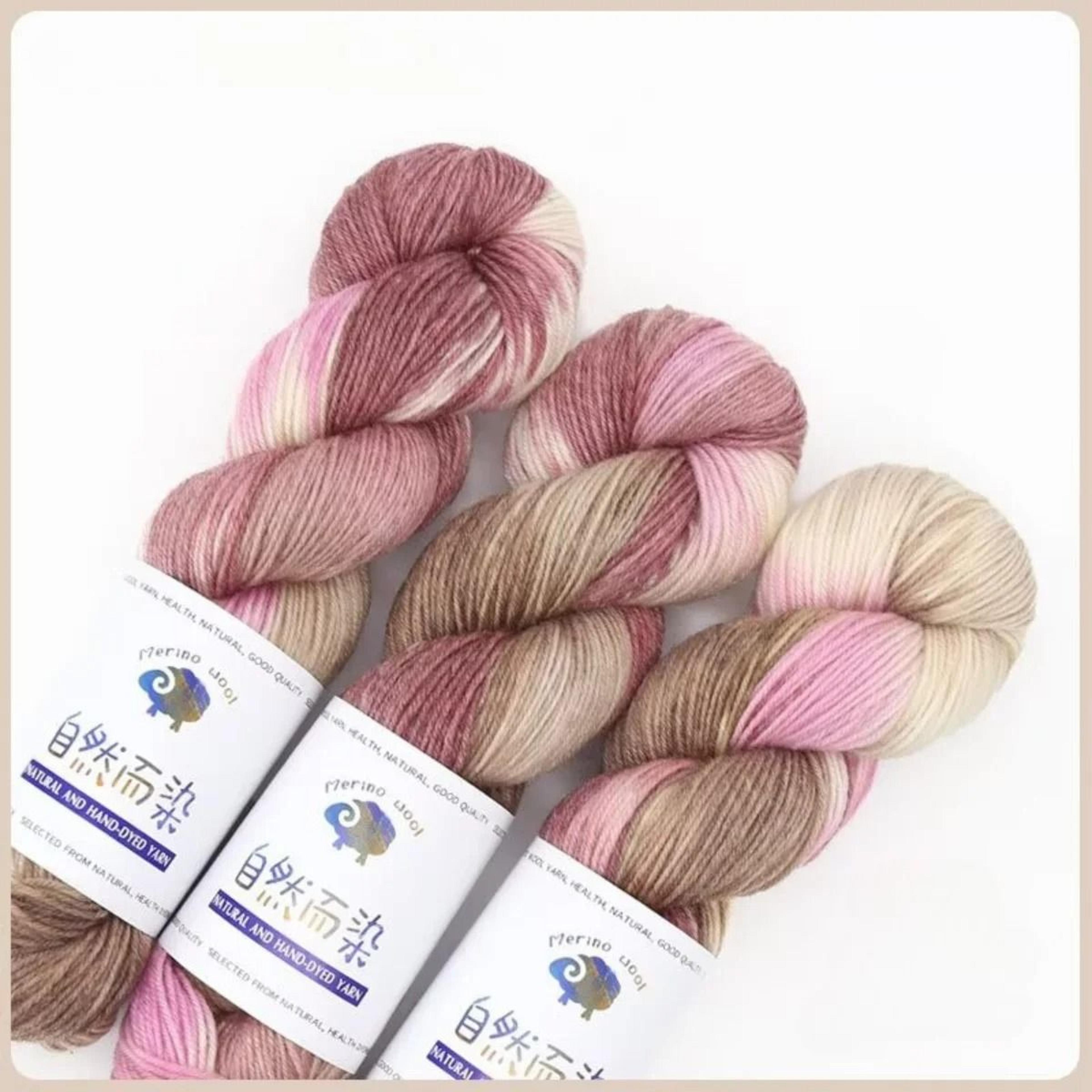 3Pcs Set Merino Wool Yarn Soft Rainbow HandDyed Thread For DIY Knitting Sweaters Scarves And Hats 7